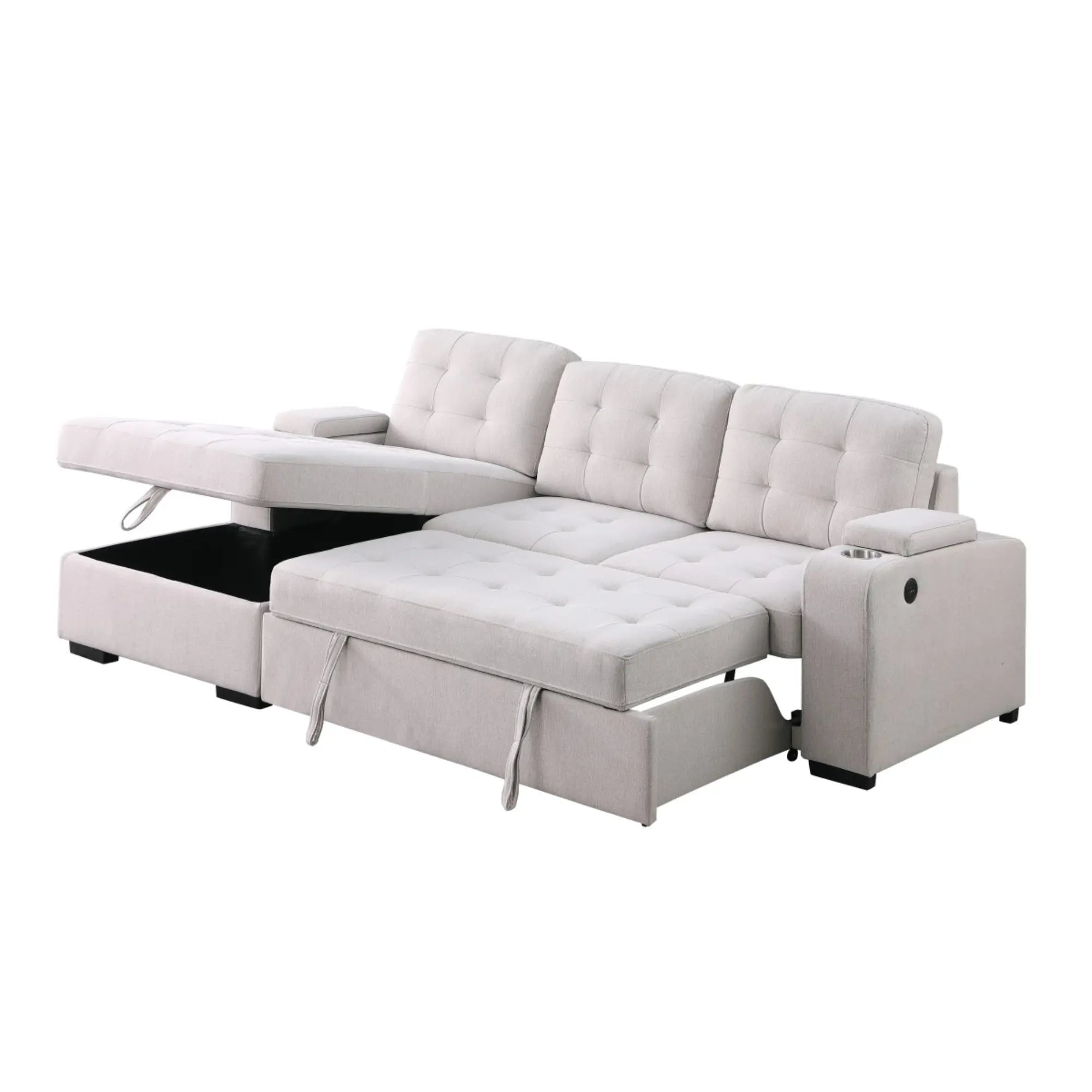 RHF Secional Sleeper in Beige 69622.