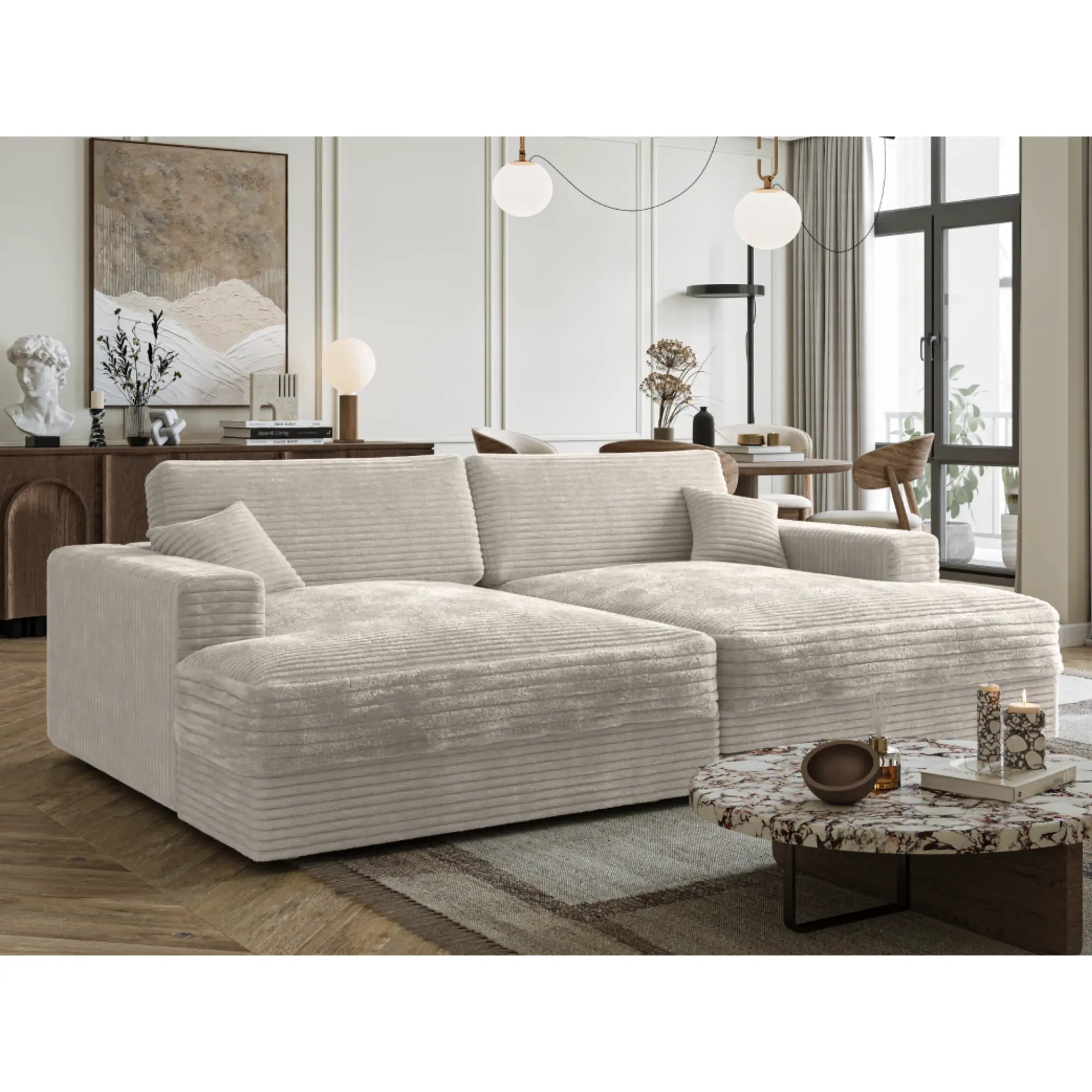 Dual Lounger in Beige 919566.