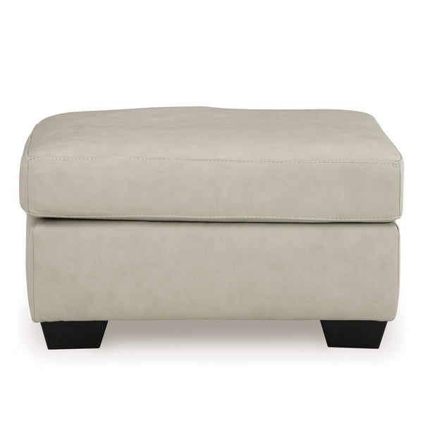 Santorine Leather Ottoman Beige