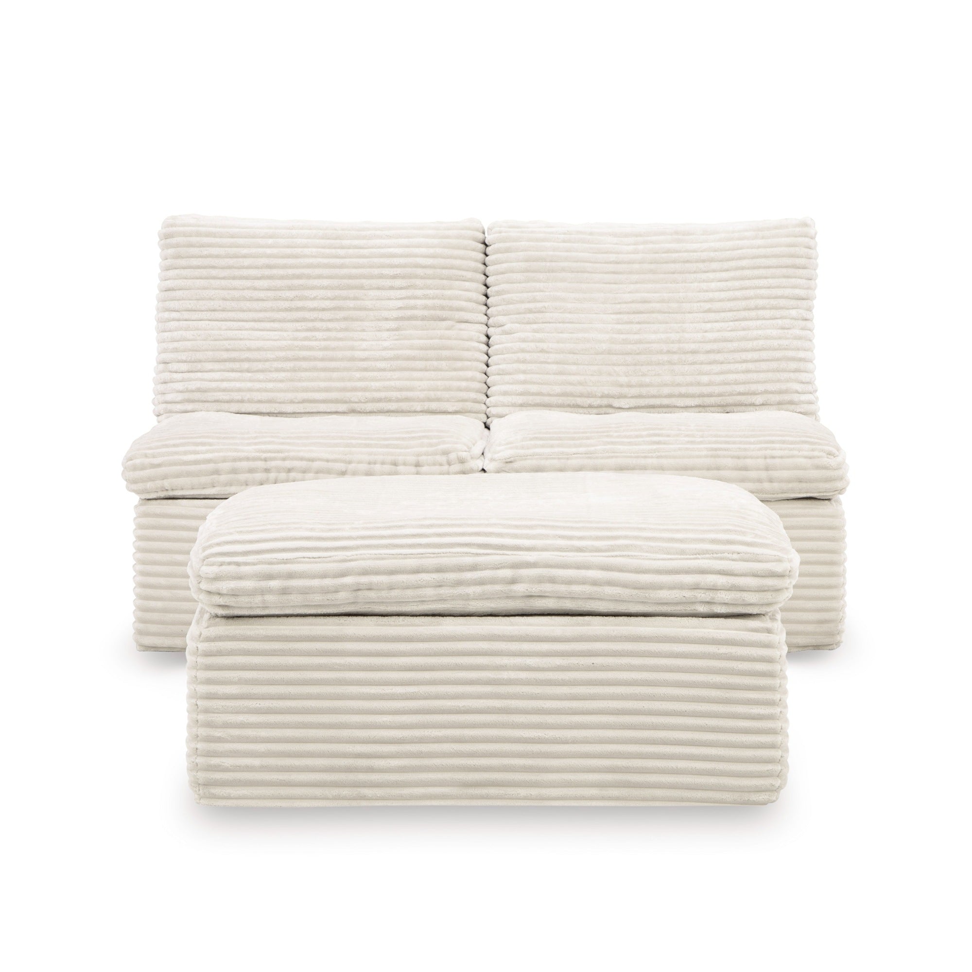 Fannin 2 Armless Boneless Chairs w/Otto