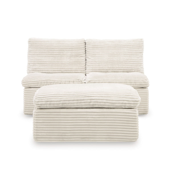 Fannin 2 Armless Boneless Chairs w/Otto