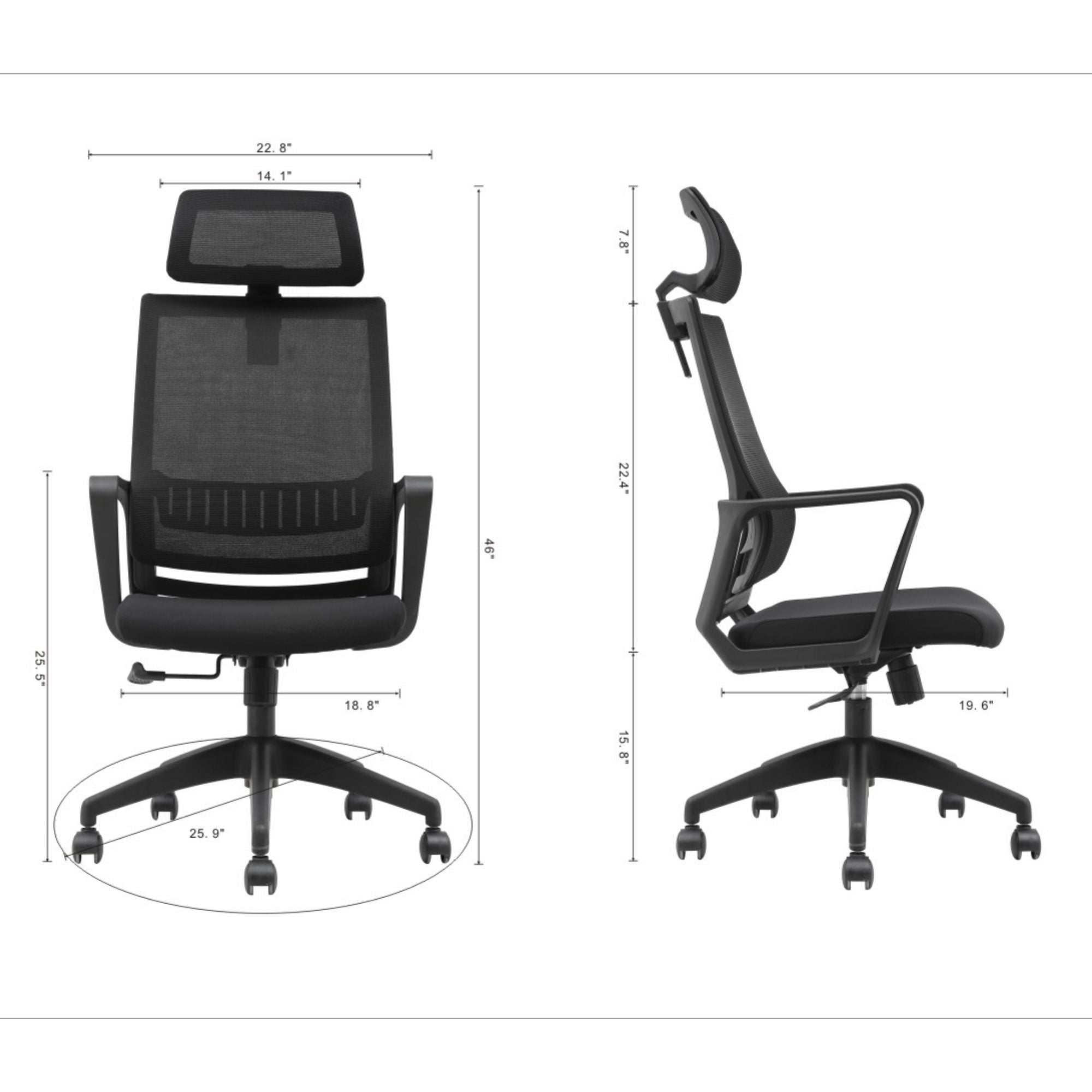 Office Chair in Black 2221 BLK | CastleUp Experience Centre Online Furniture