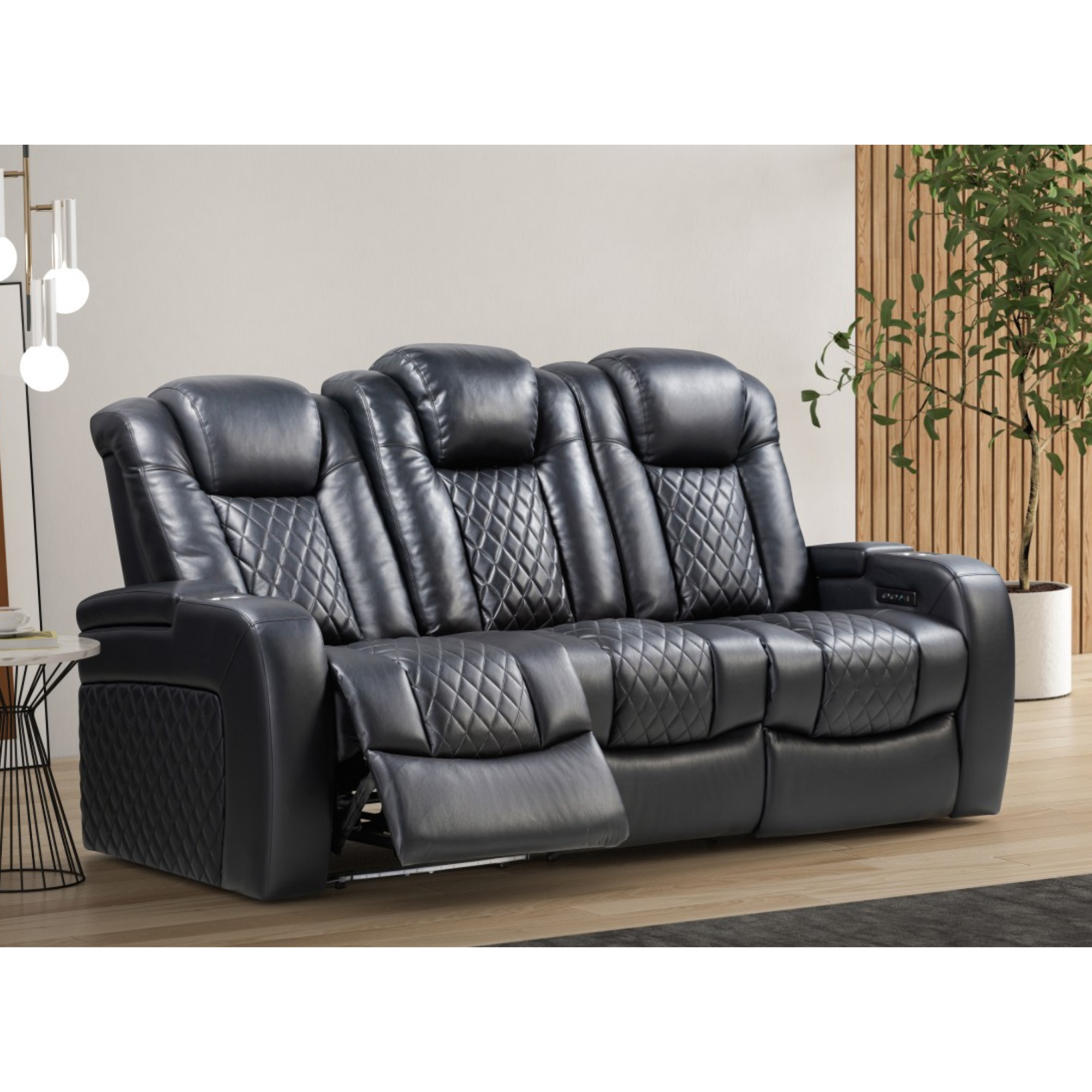 Dual Power Recliner sofa in Black 222108.