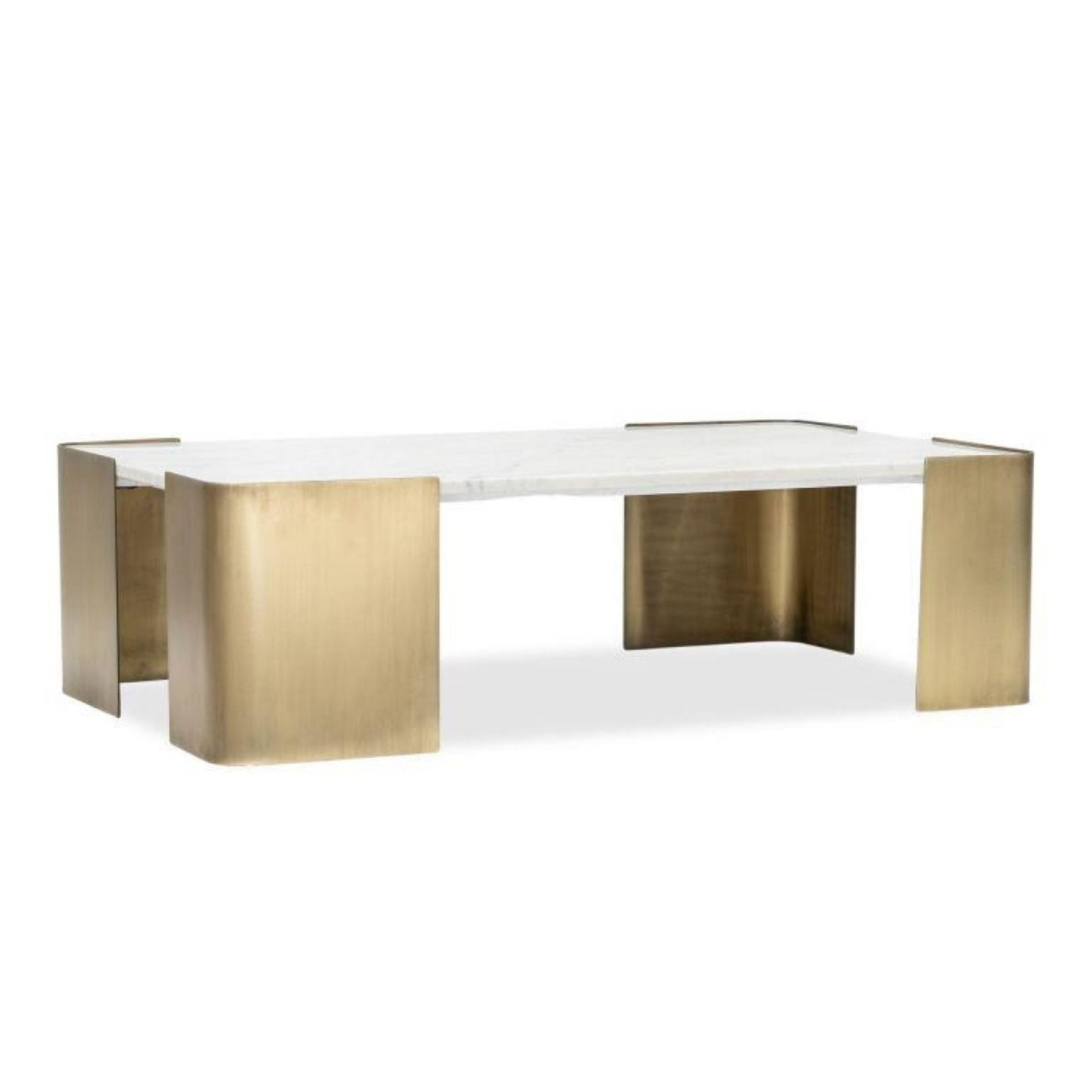Brassex Hugo gold coffee table with a sleek, modern design and smooth surface, perfect for contemporary living room decor.