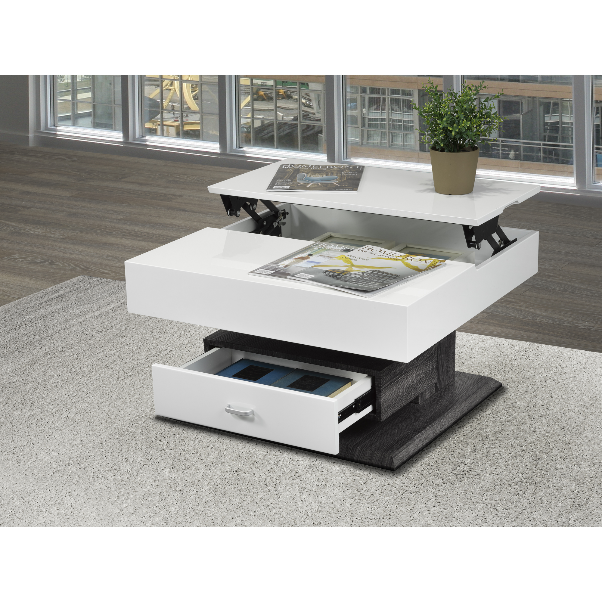 Coffee Table in White /Grey 226-02.