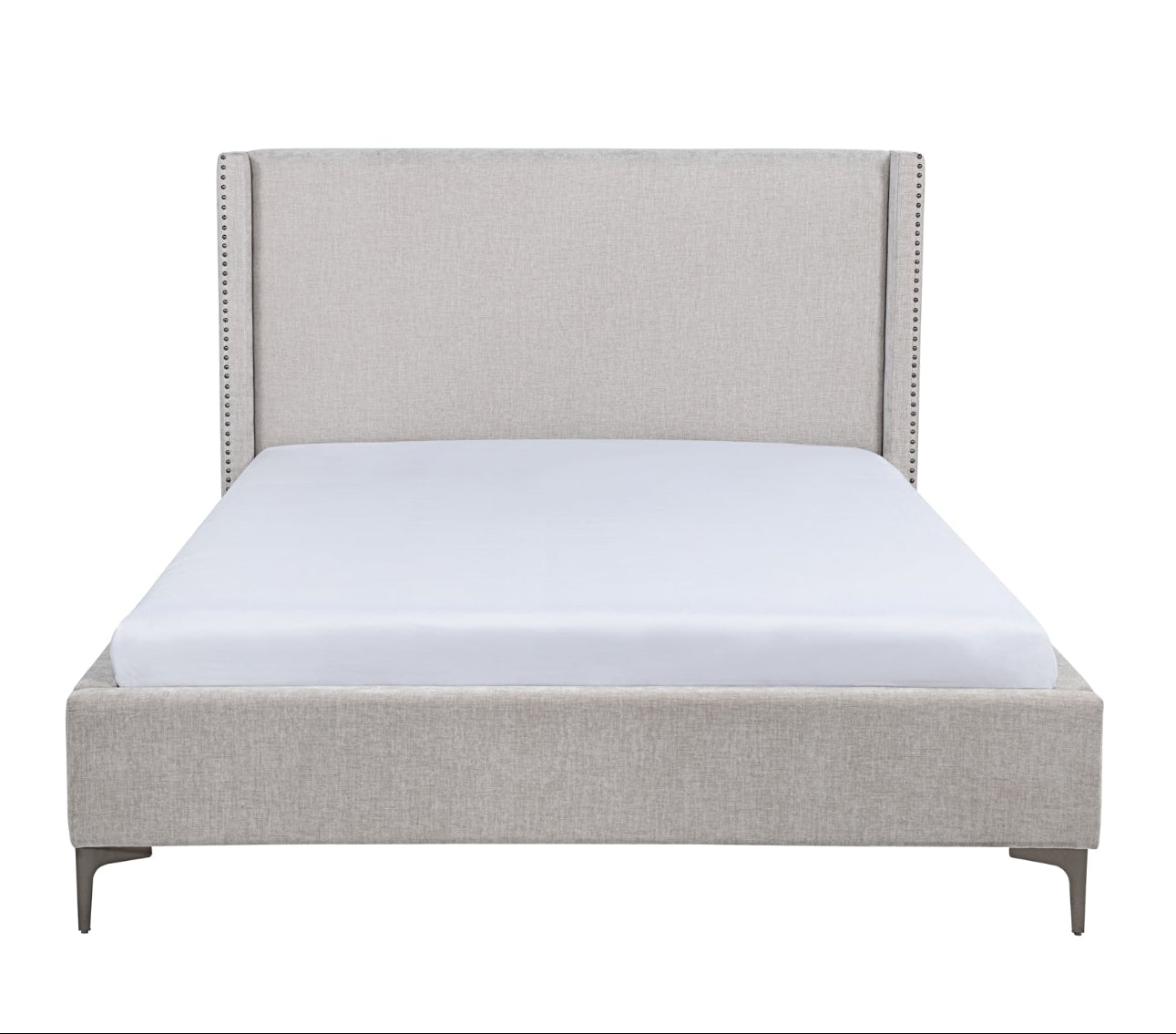 Dunkirk Collection Platform Bed in Beige/Grey | CastleUp Experience Centre Online Furniture