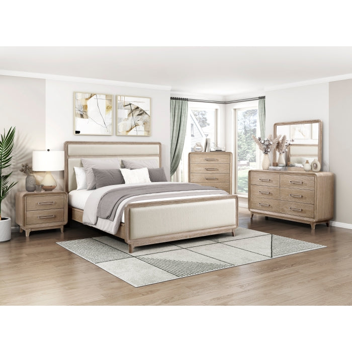 MAZ Wilshire Collection nightstand with a sleek wooden finish and modern design, featuring a drawer and open shelf.