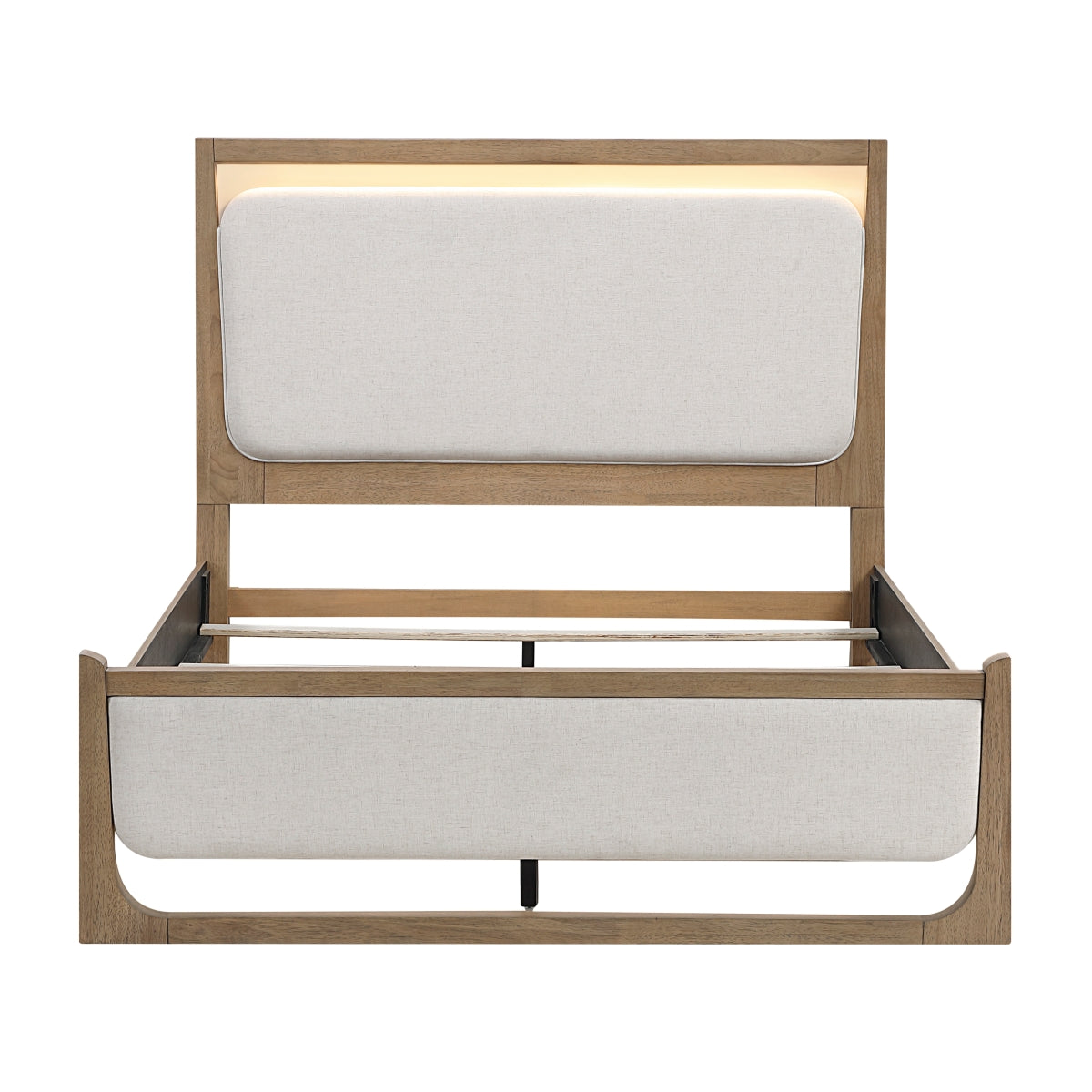 MAZ Riley Collection Bed with a modern design, featuring a sturdy frame and stylish upholstery, shown from the front.