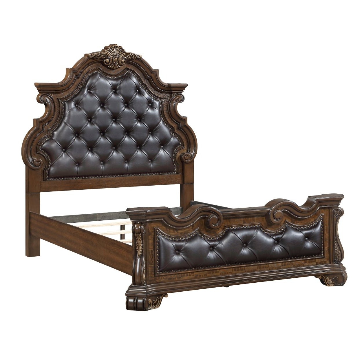 Side view of the M.A.F Gilmartin Bed showcasing its elegant design and sturdy frame.