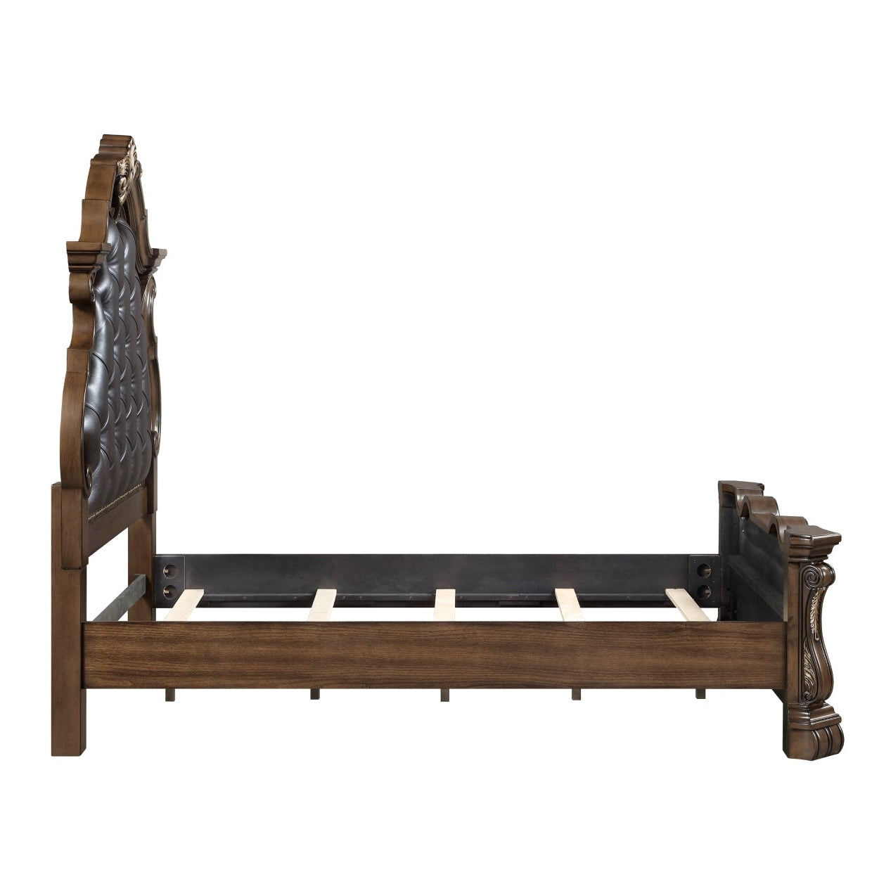 MAZ Gilmartin Bed with wooden frame and neutral bedding, showcasing a modern bedroom setup with a sleek design.