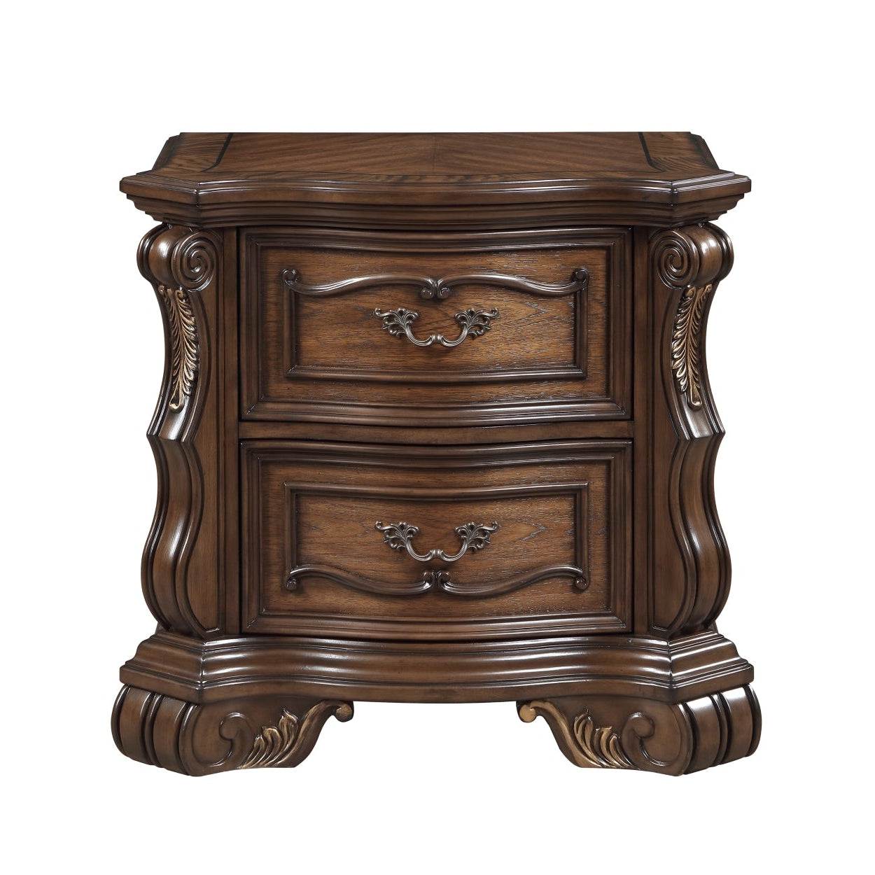 MAZ Gilmartin Nightstand showing front view with a smooth wood finish and single drawer, modern bedroom furniture piece.