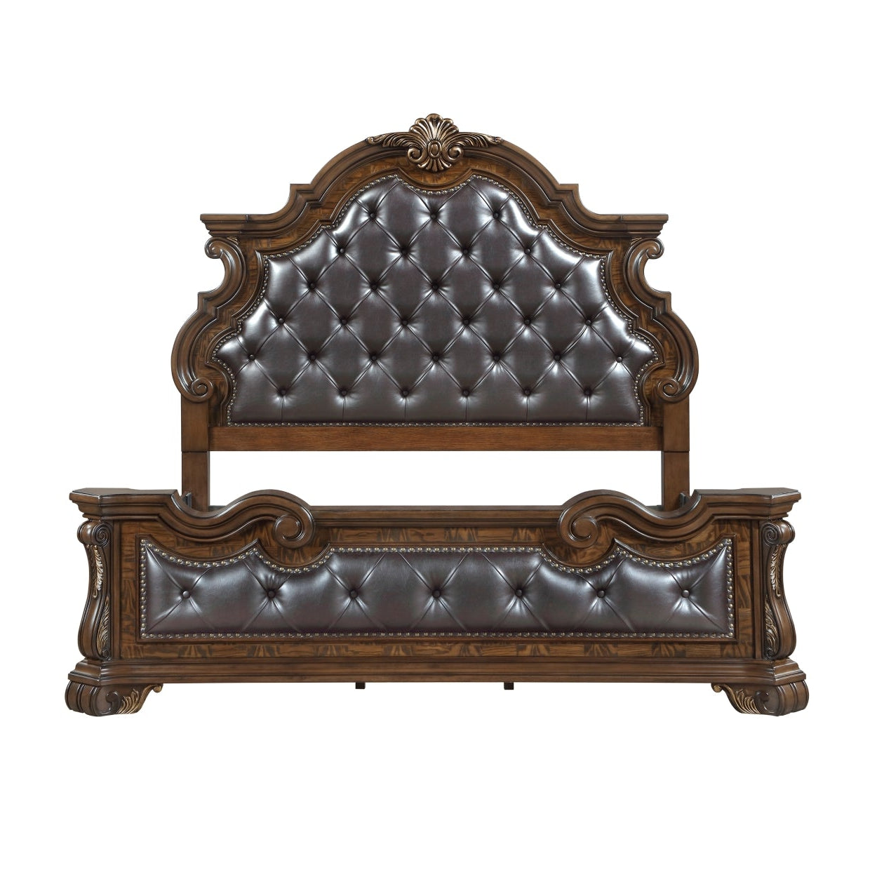 MAZ Gilmartin Bed with a modern wooden frame, showcased from the front with a neutral background.