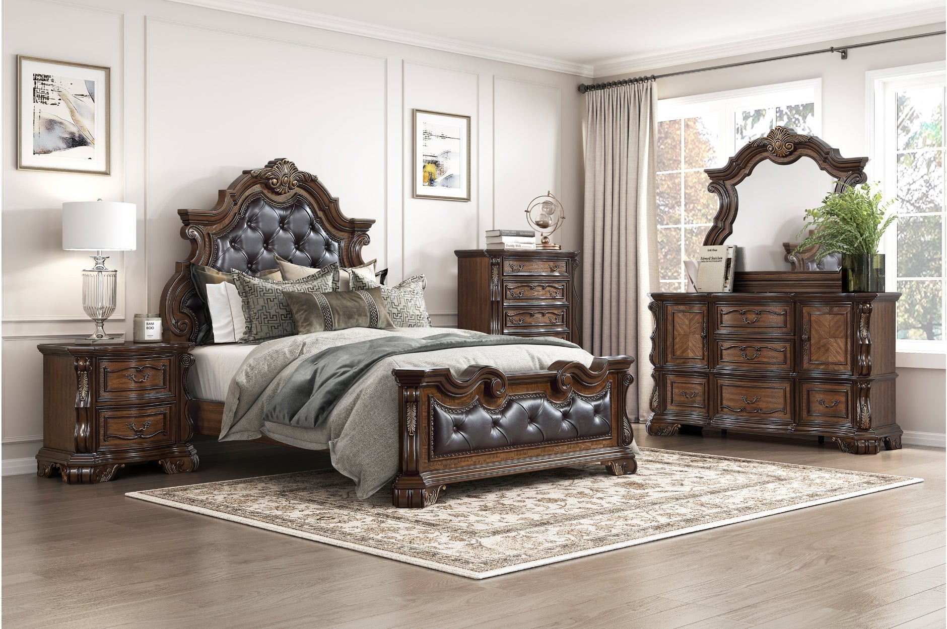 Gilmartin Bed by M.A.F featuring a modern design with a sturdy frame and plush headboard in a stylish bedroom setting.
