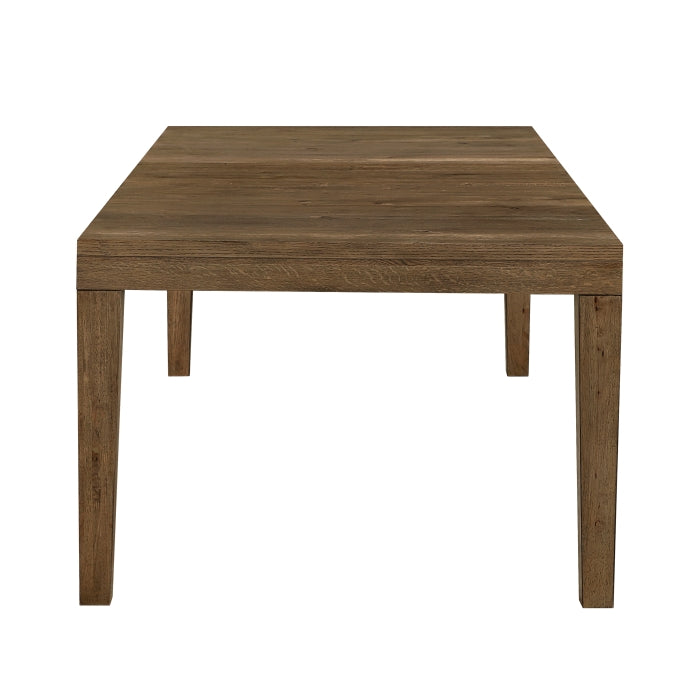 MAZ Matisse Collection extension leaf dining room set with a wooden table and matching chairs, shown from side view.