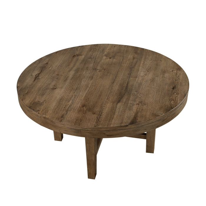 MAZ Matisse round dining table with wooden top and metal legs, ideal for kitchen and dining room settings.