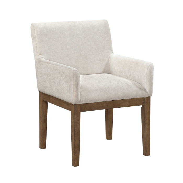 Side view of MAZ Matisse Collection extension leaf dining room set with wooden table and matching chairs, stylish and modern design.