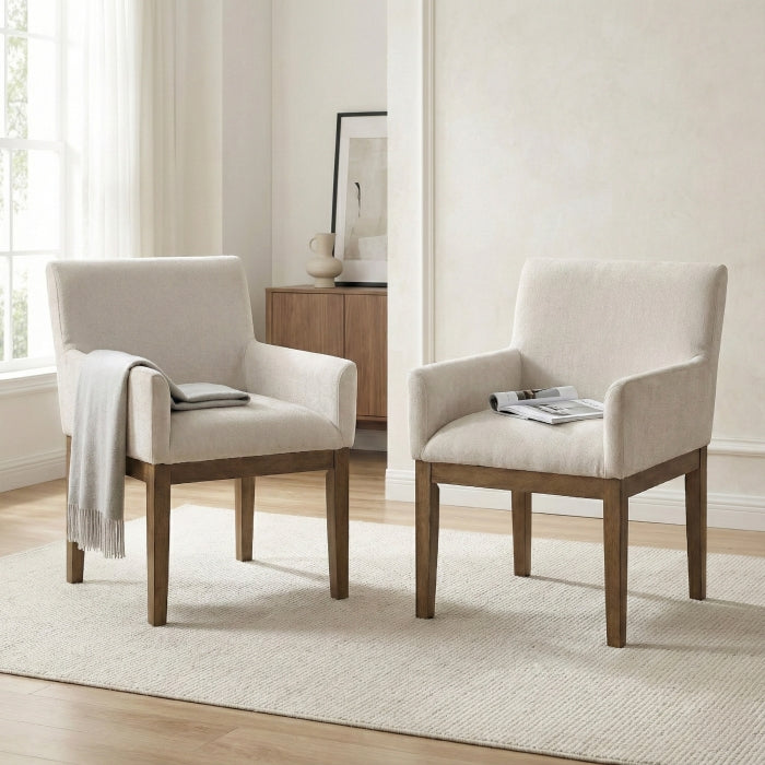 Pair of MAZ Matisse arm chairs for kitchen and dining room, shown from a side angle in a modern setting.