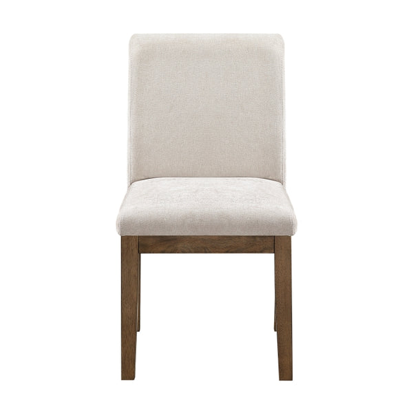 Front view of the MAZ Matisse Collection extension leaf dining room set with wooden table and matching chairs.