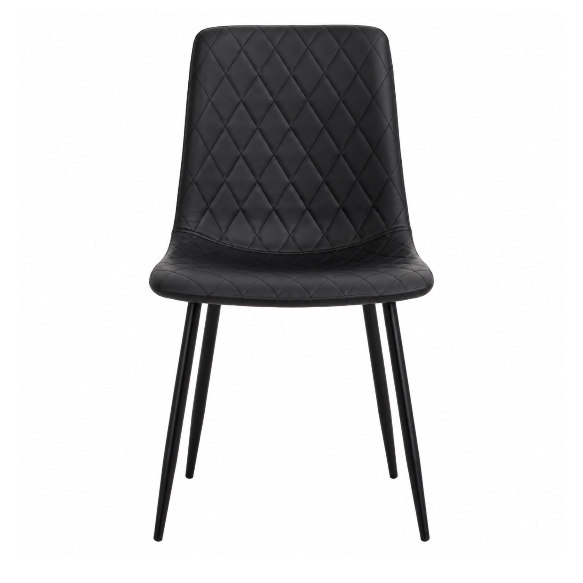 Natural Dining Set with Black Faux Leather Chairs