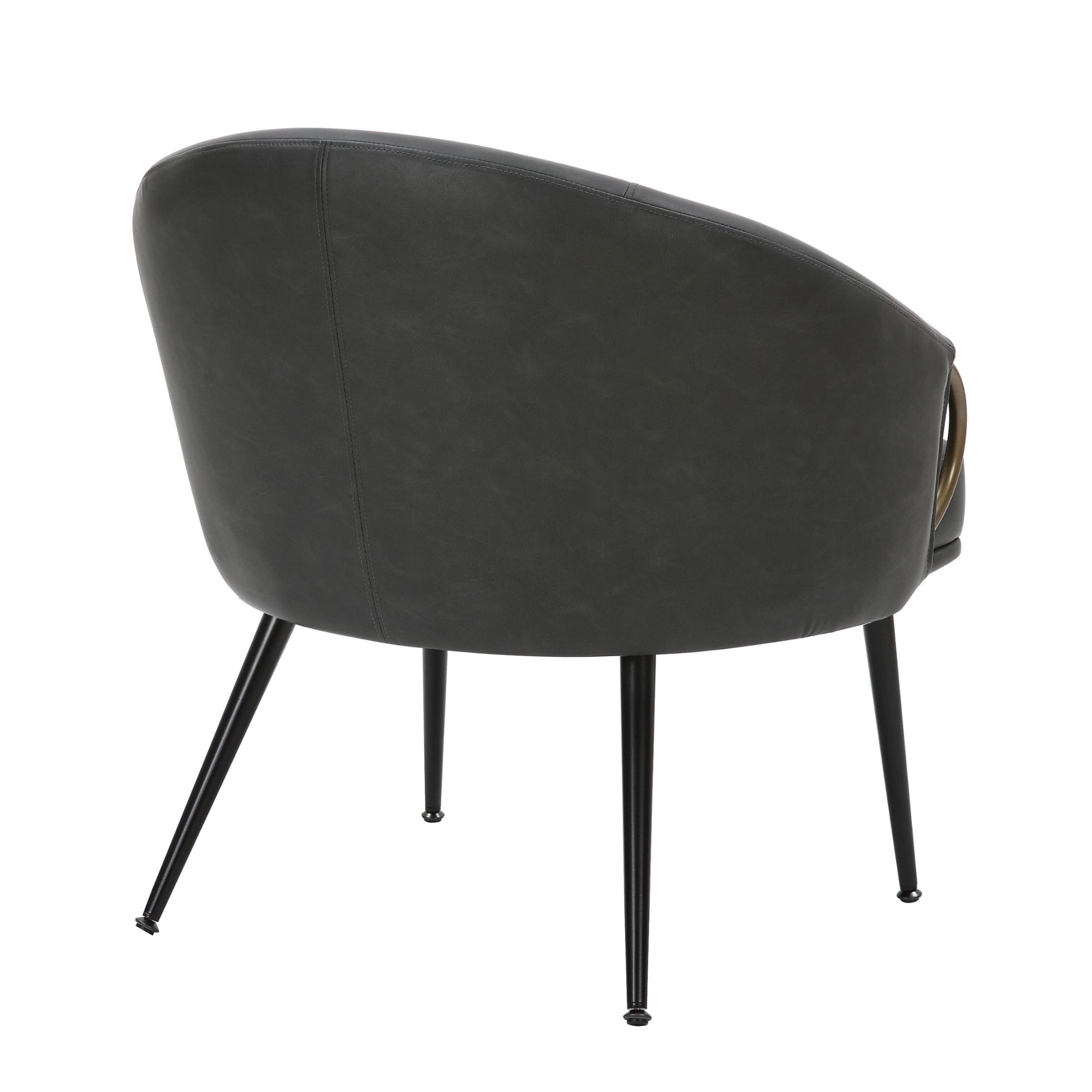 Zita Accent Chair Vintage Charcoal, Black and Aged Gold