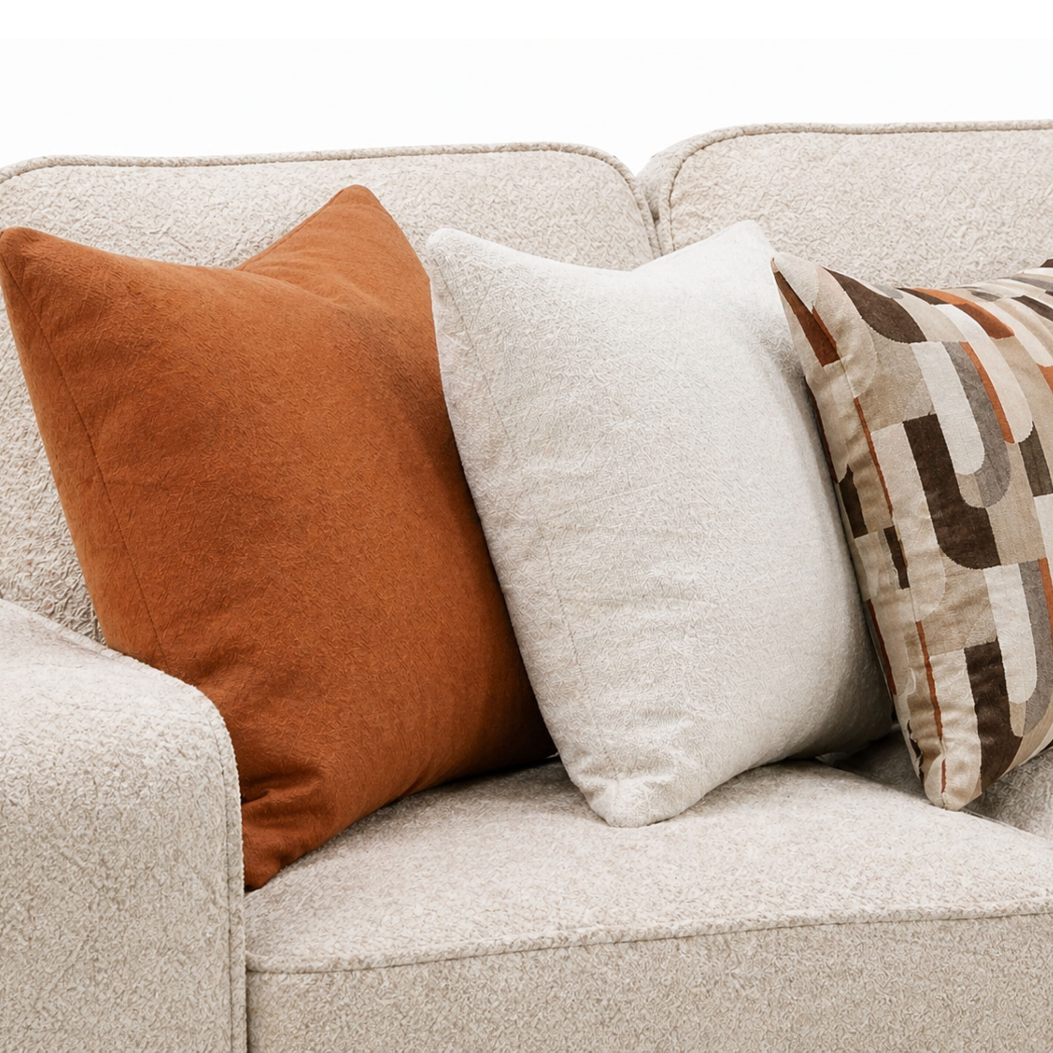 Beige Canadian-made 2-piece sectional sofa by A.C. featuring performance fabric and modern design, shown in a living room setting.