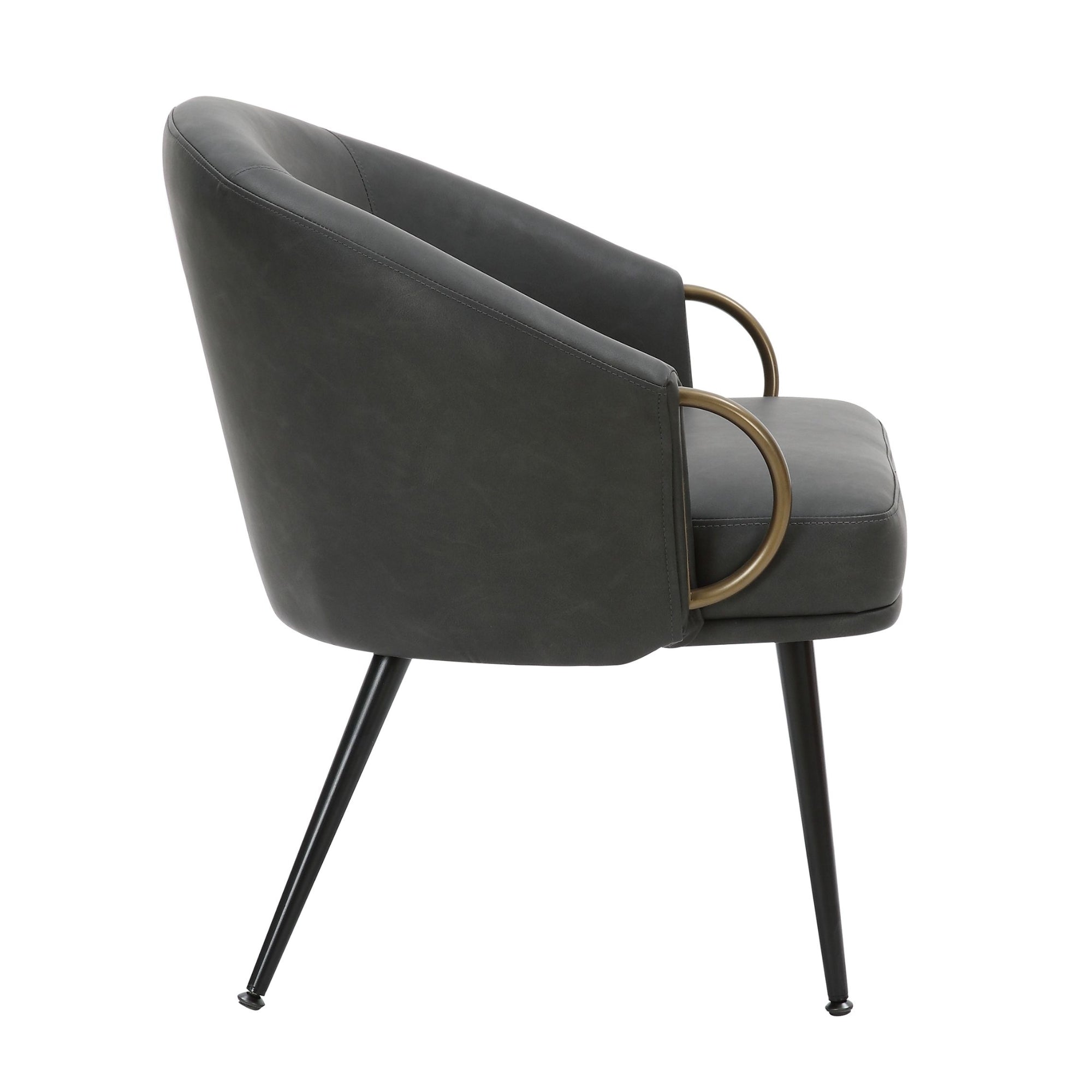 Zita Accent Chair Vintage Charcoal, Black and Aged Gold