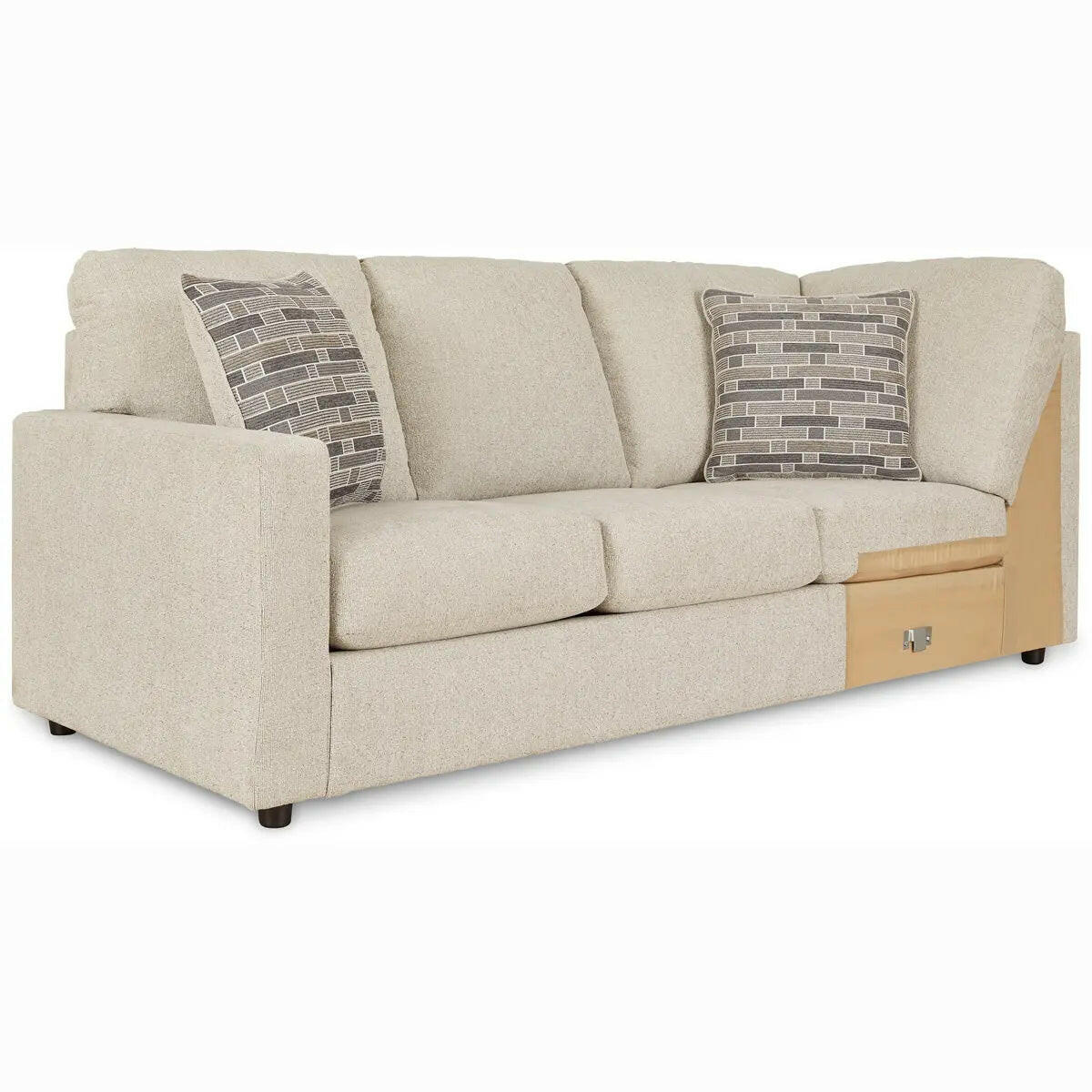 Ashley Edenfield 3Pc Sectional With Chaise in Linen.