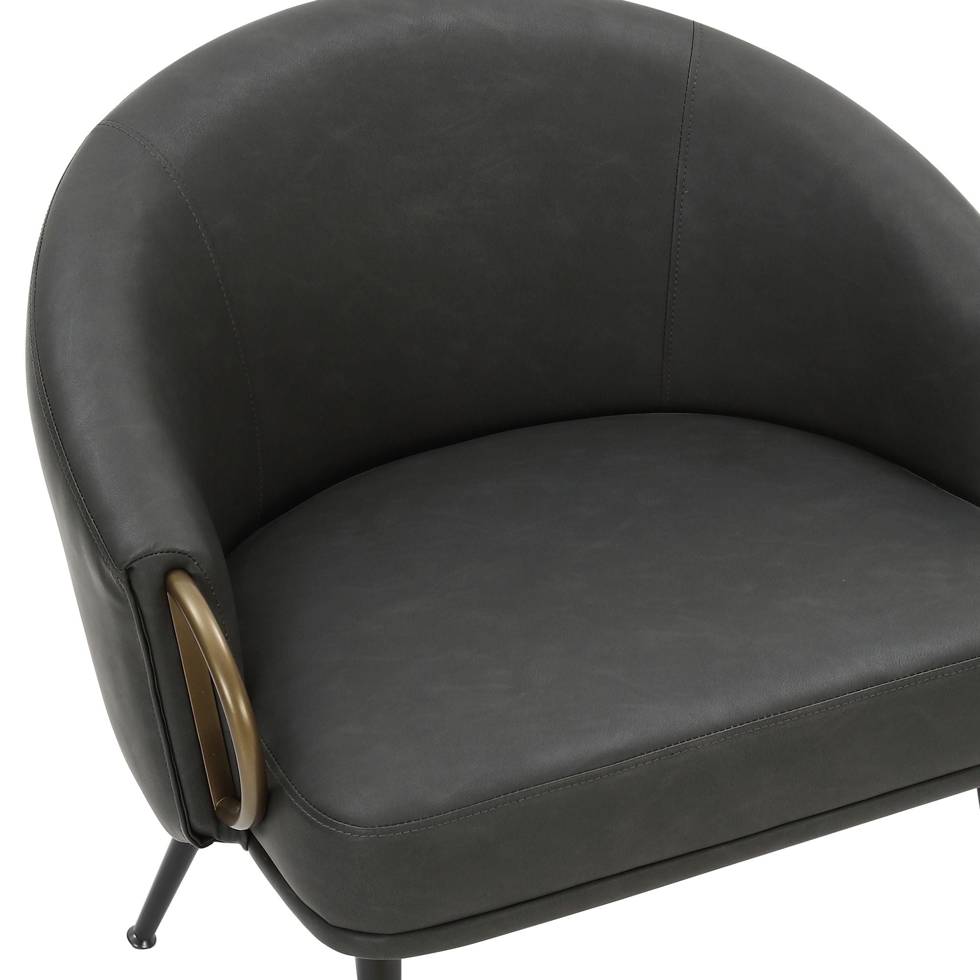 Zita Accent Chair Vintage Charcoal, Black and Aged Gold