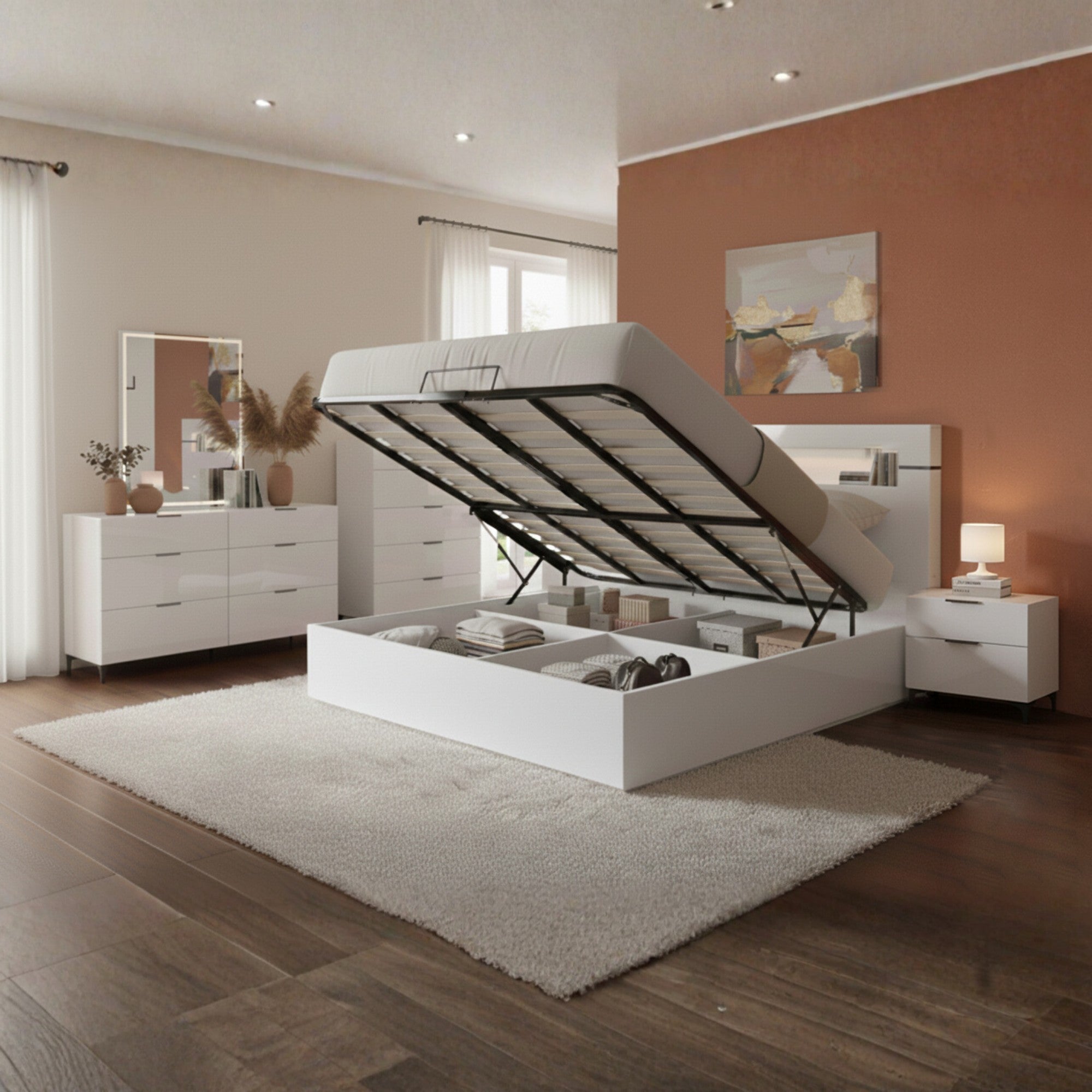 Lumina Lift-Up Bedroom Set in Light Grey | CastleUp Experience Centre