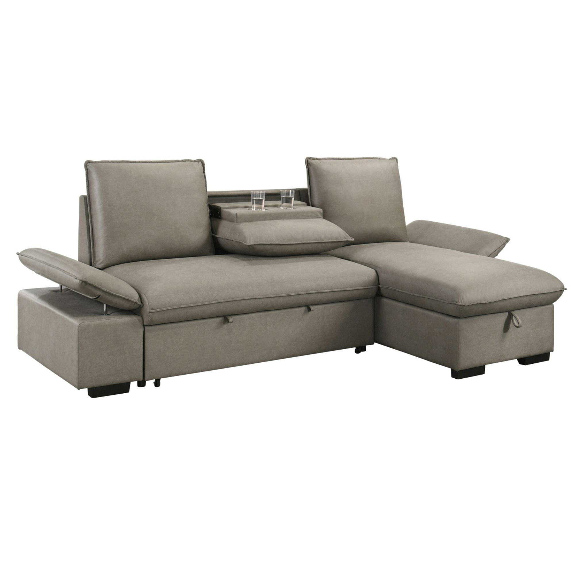 Lester Reversible Sectional Sleeper in Grey | CastleUp Experience Centre Online Furniture