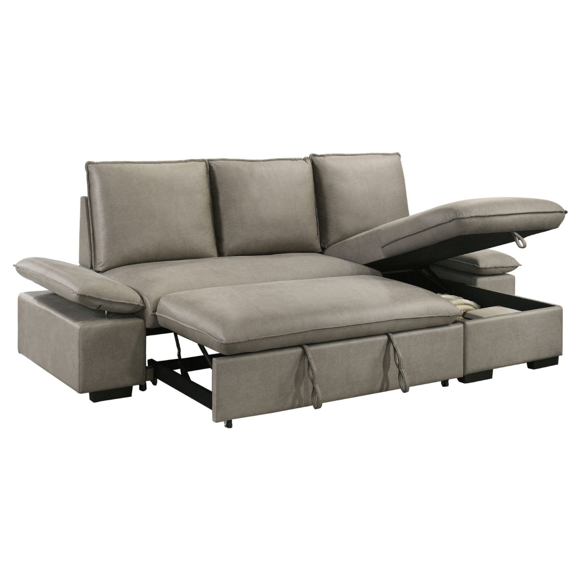 Lester Reversible Sectional Sleeper in Grey | CastleUp Experience Centre Online Furniture