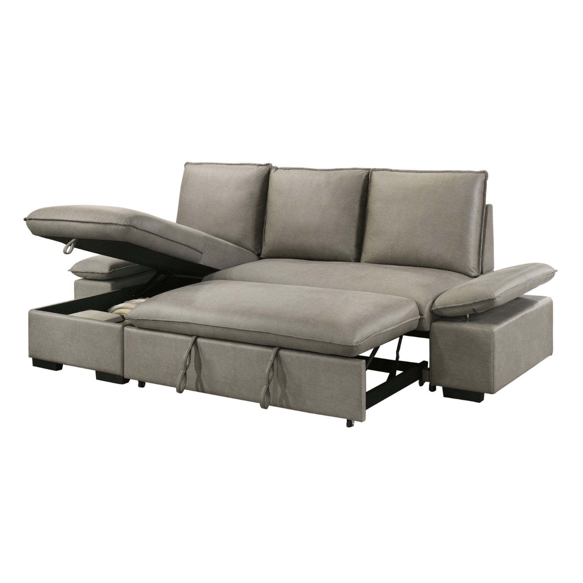 Lester Reversible Sectional Sleeper in Grey | CastleUp Experience Centre Online Furniture