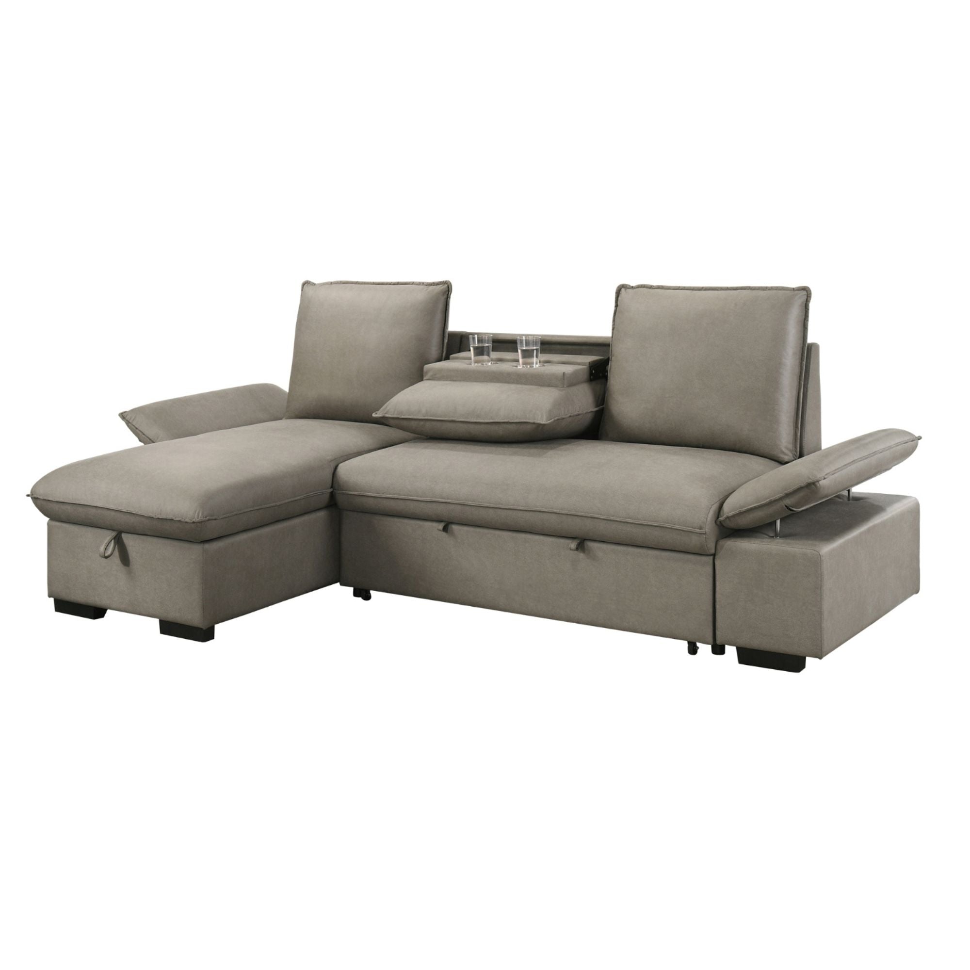 Lester Reversible Sectional Sleeper in Grey | CastleUp Experience Centre Online Furniture