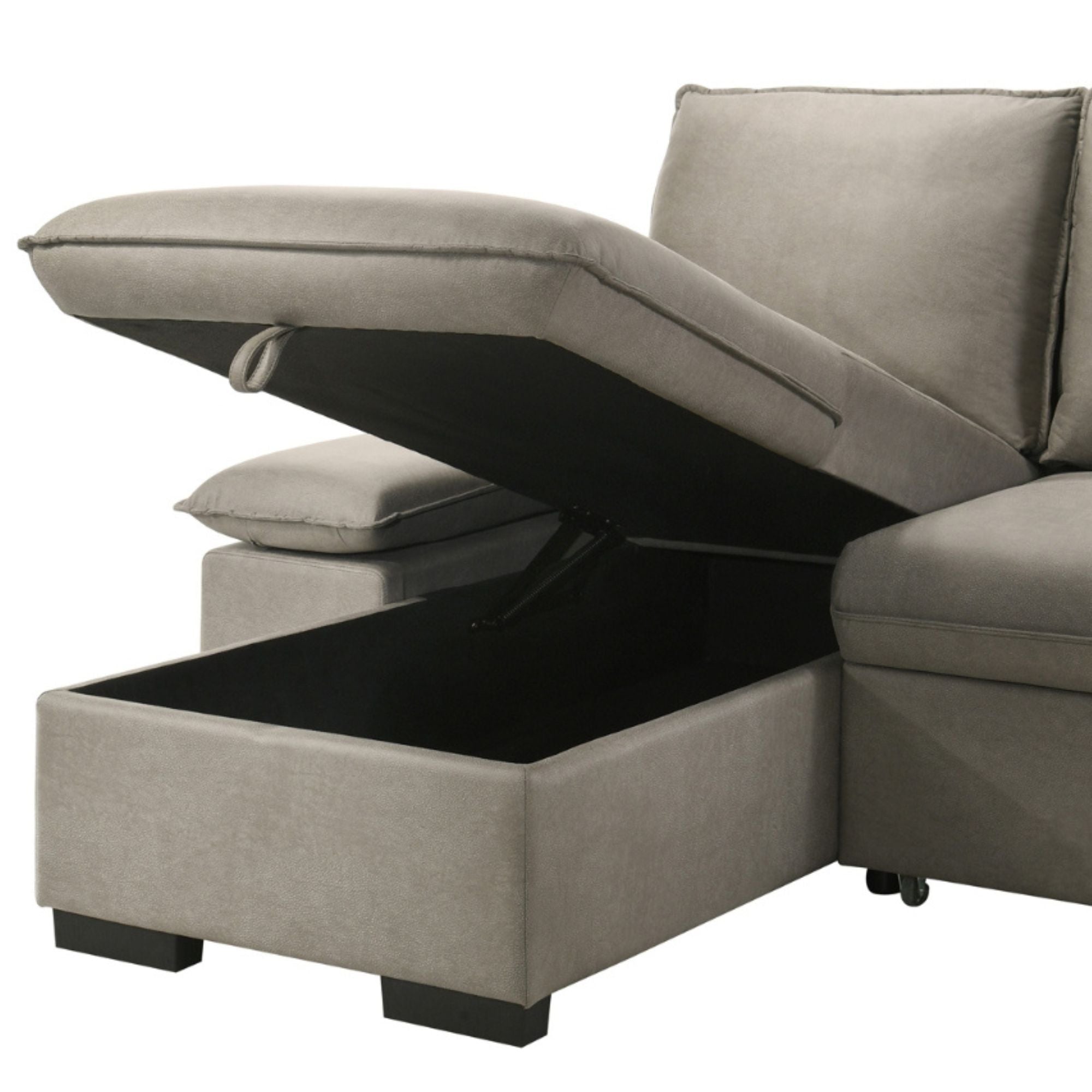 Lester Reversible Sectional Sleeper in Grey | CastleUp Experience Centre Online Furniture