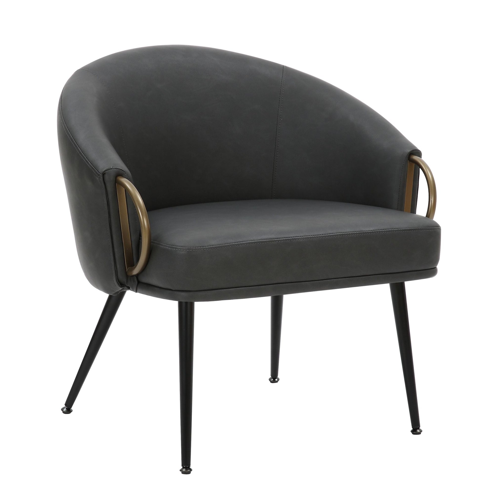 Zita Accent Chair Vintage Charcoal, Black and Aged Gold