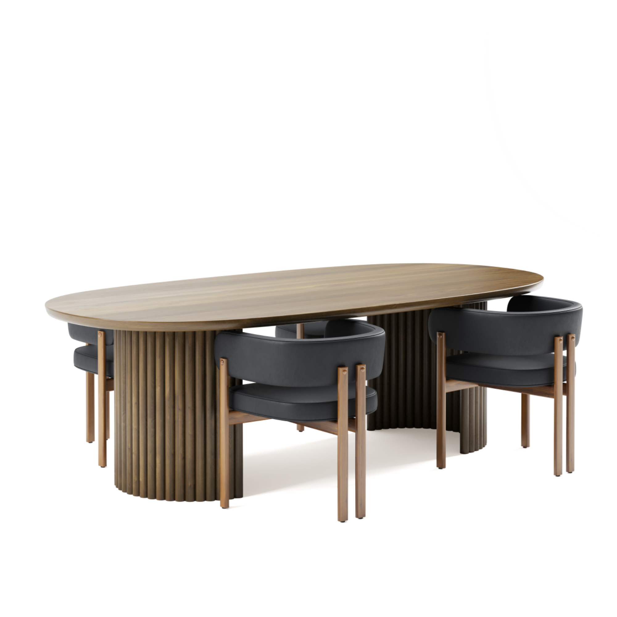 Odilia 5 Piece Walnut /Black Dining Set 3228671.