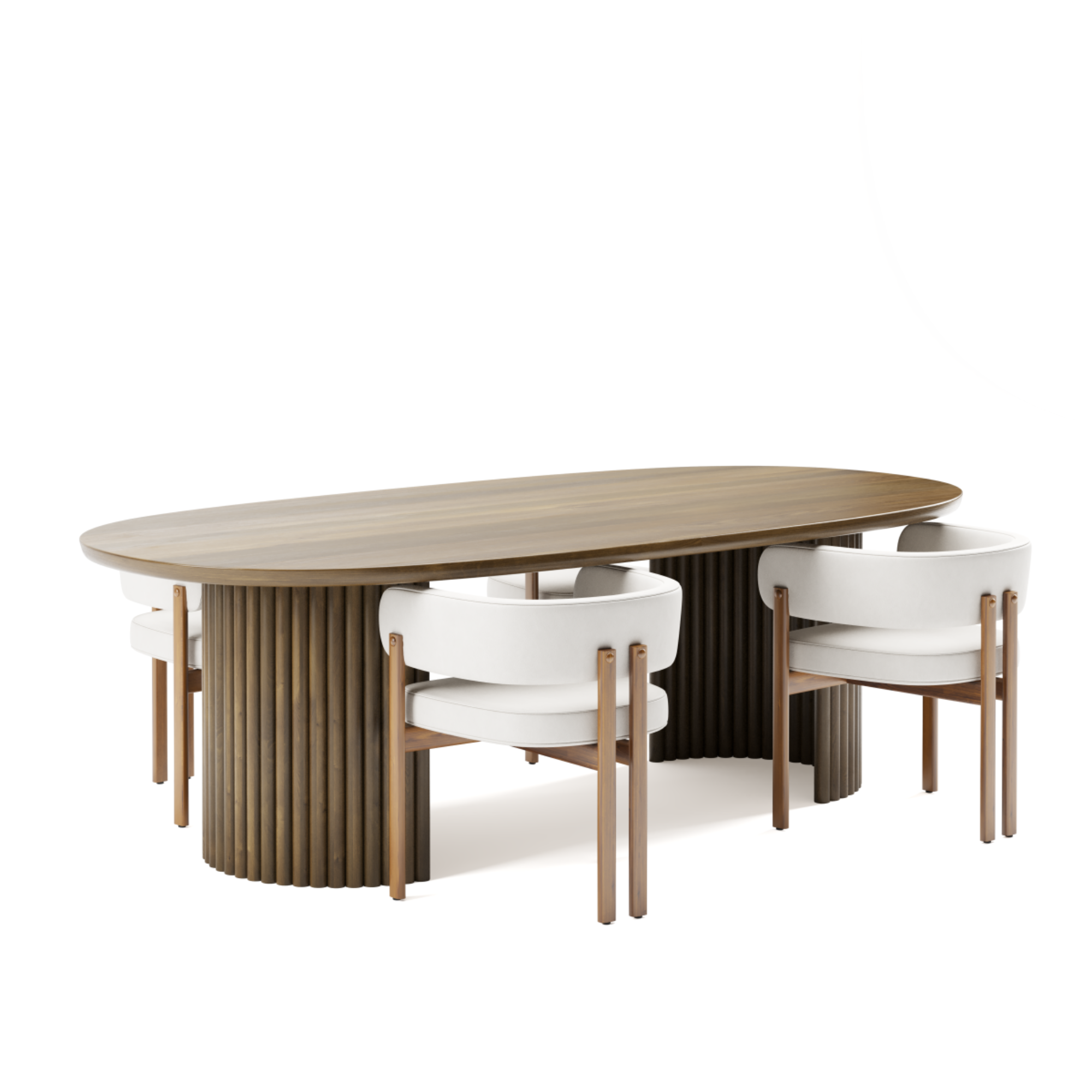 Odilia 5 Piece Walnut /Cream Dining Set 3228672.