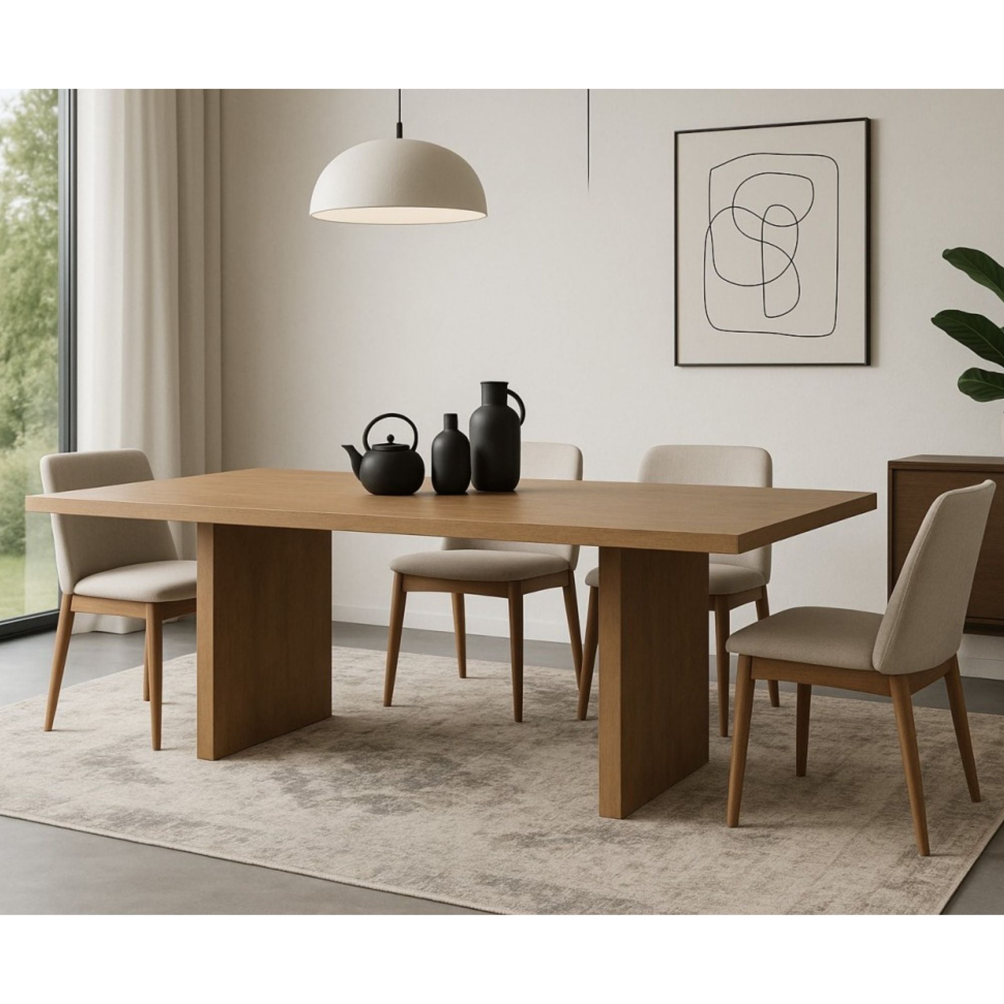 Elsa Wood Dining Table in Natural Oak | CastleUp Experience Centre Online Furniture