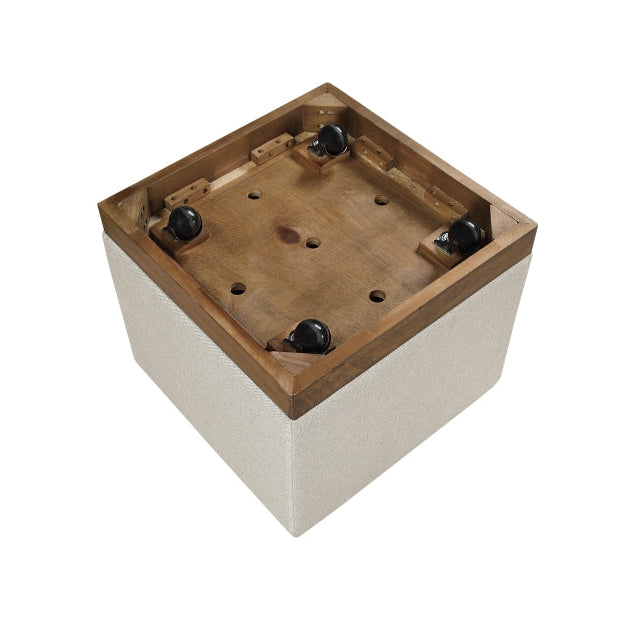 MAZ Sienna 4-piece coffee table set with hidden ottomans, featuring a modern design and wooden finish, shown from the bottom view.