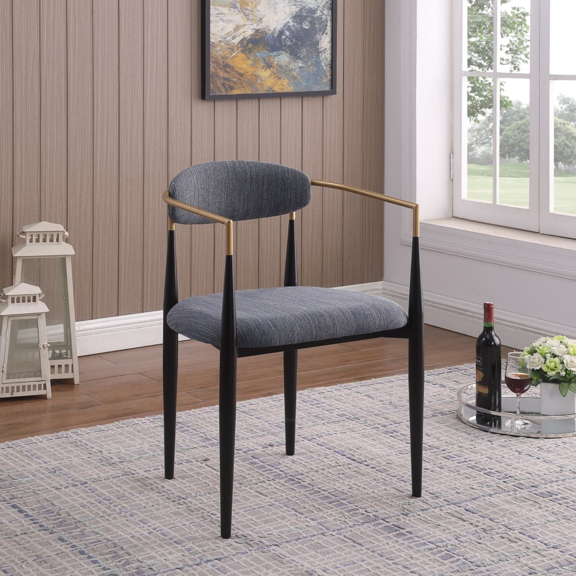 Kodi Arm Dining Chair Set in Grey (Set of 2) | CastleUp Experience Centre Online Furniture