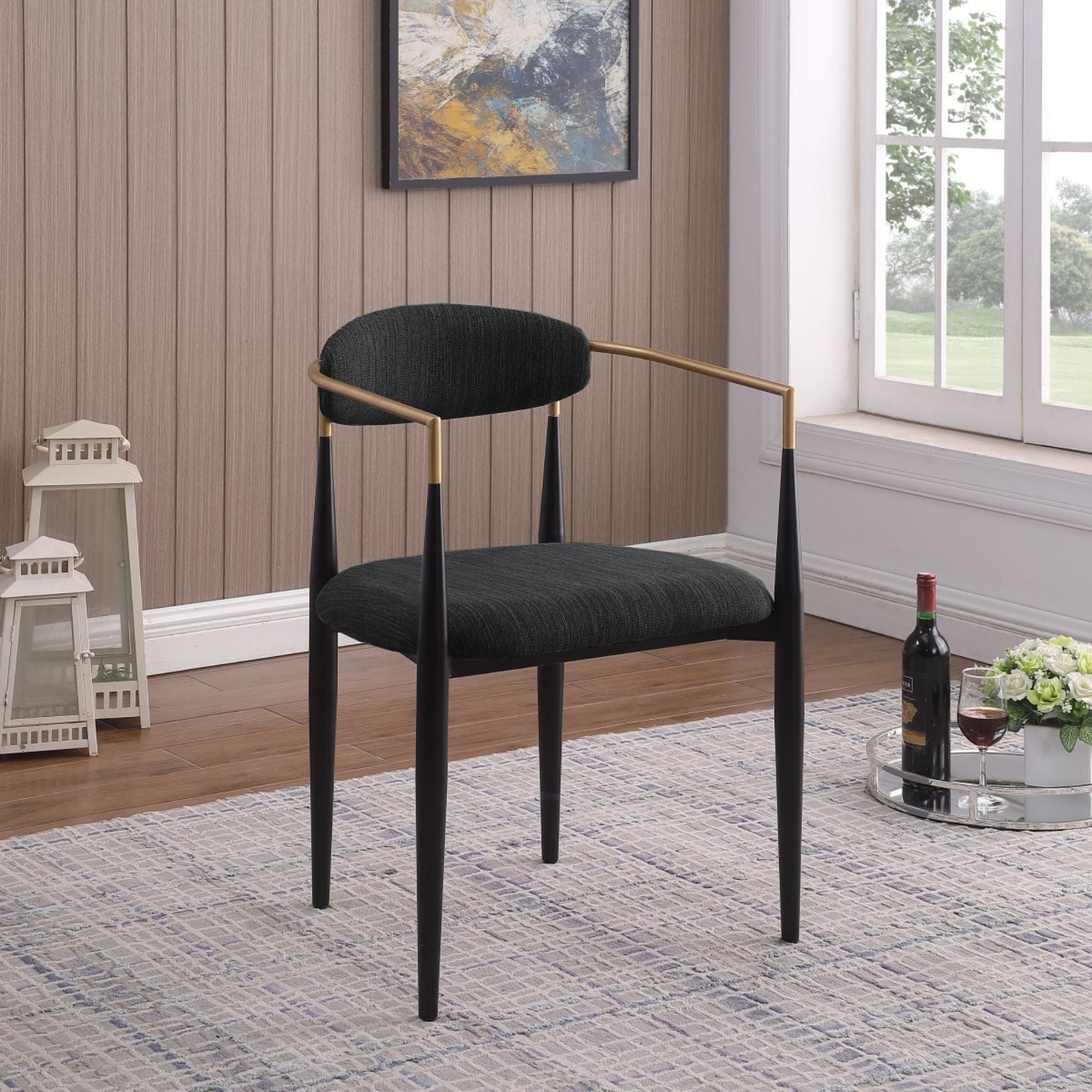 Kodi Arm Dining Chair in Black (Set of 2) | CastleUp Experience Centre Online Furniture