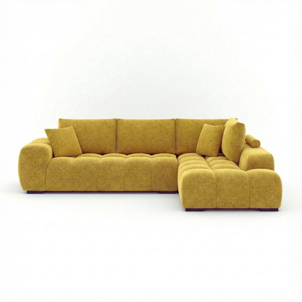 Brassex yellow sectional sofa from Zara collection, modern sectional sofa with plush cushions and sleek design.
