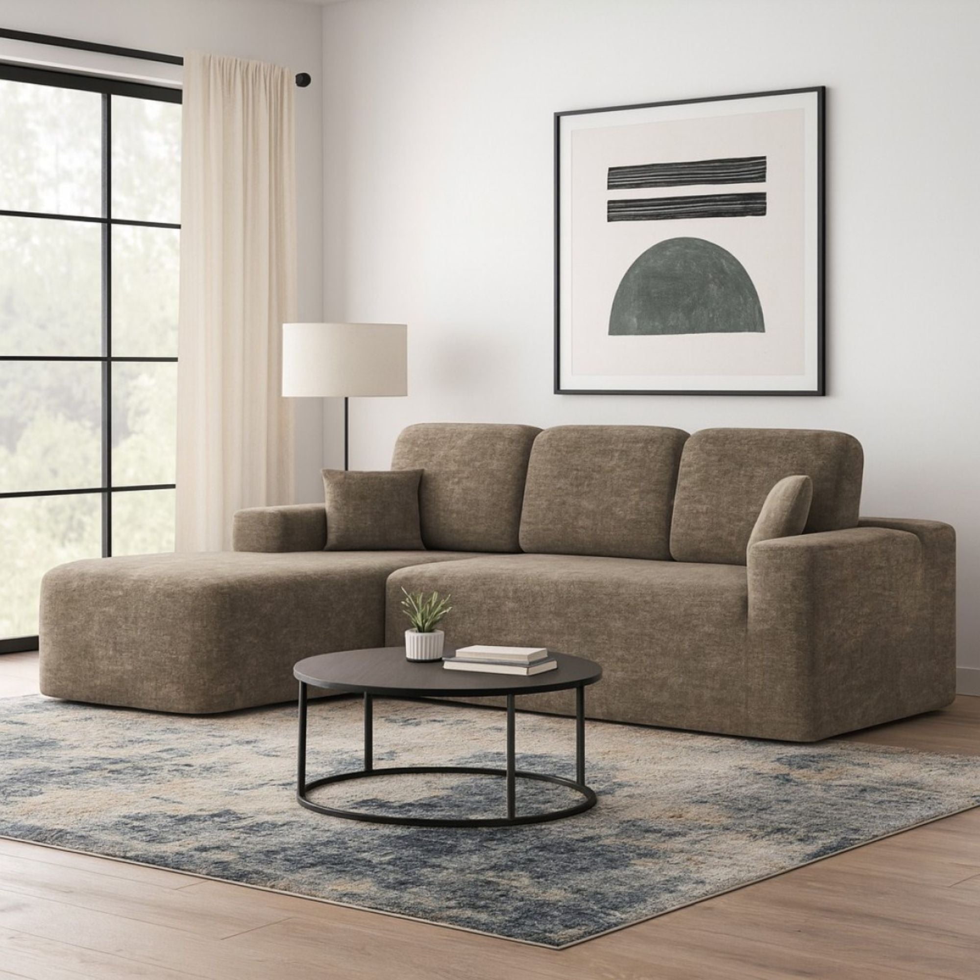 2PC Sectional in TAUPE 373002