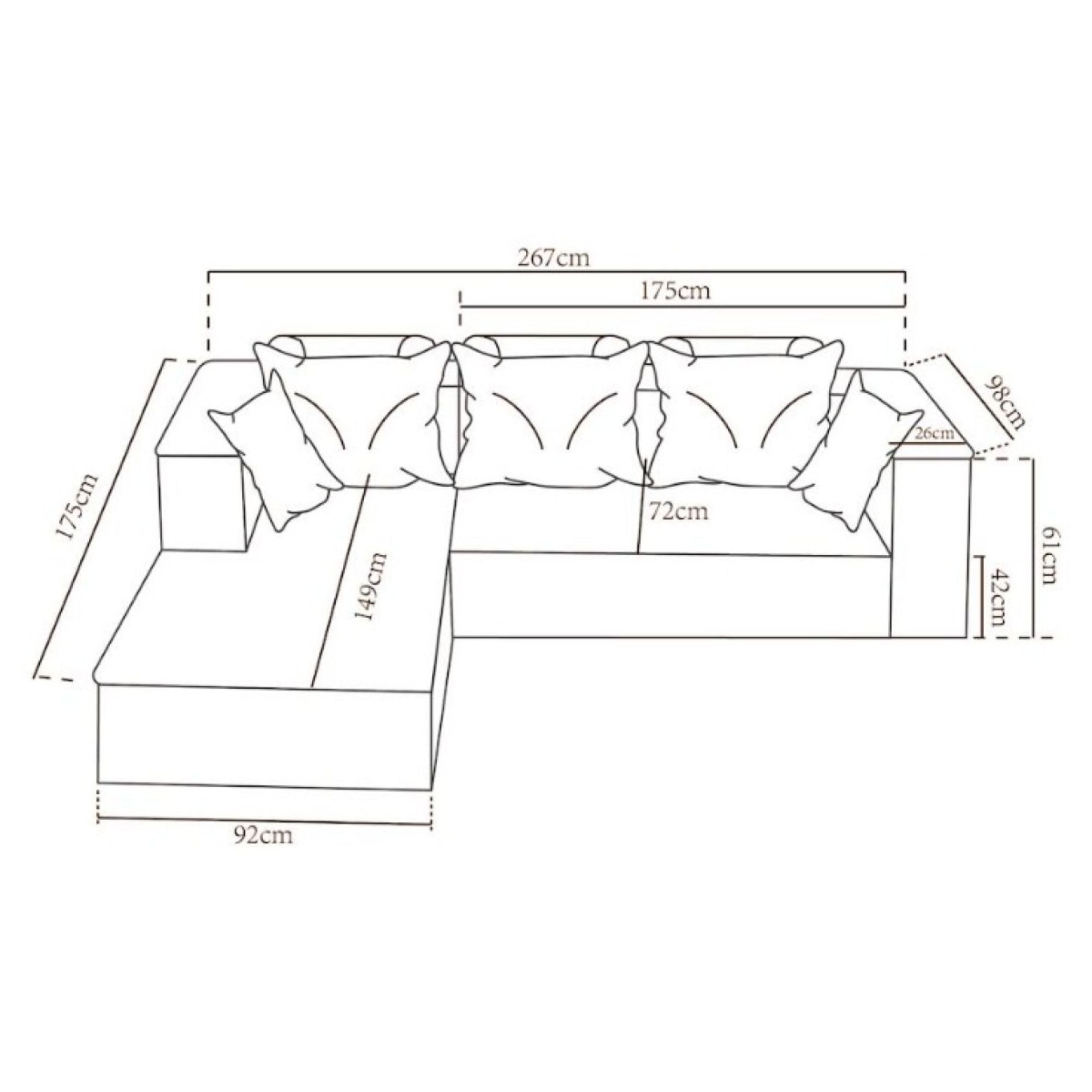 2PC Sectional in TAUPE 373002