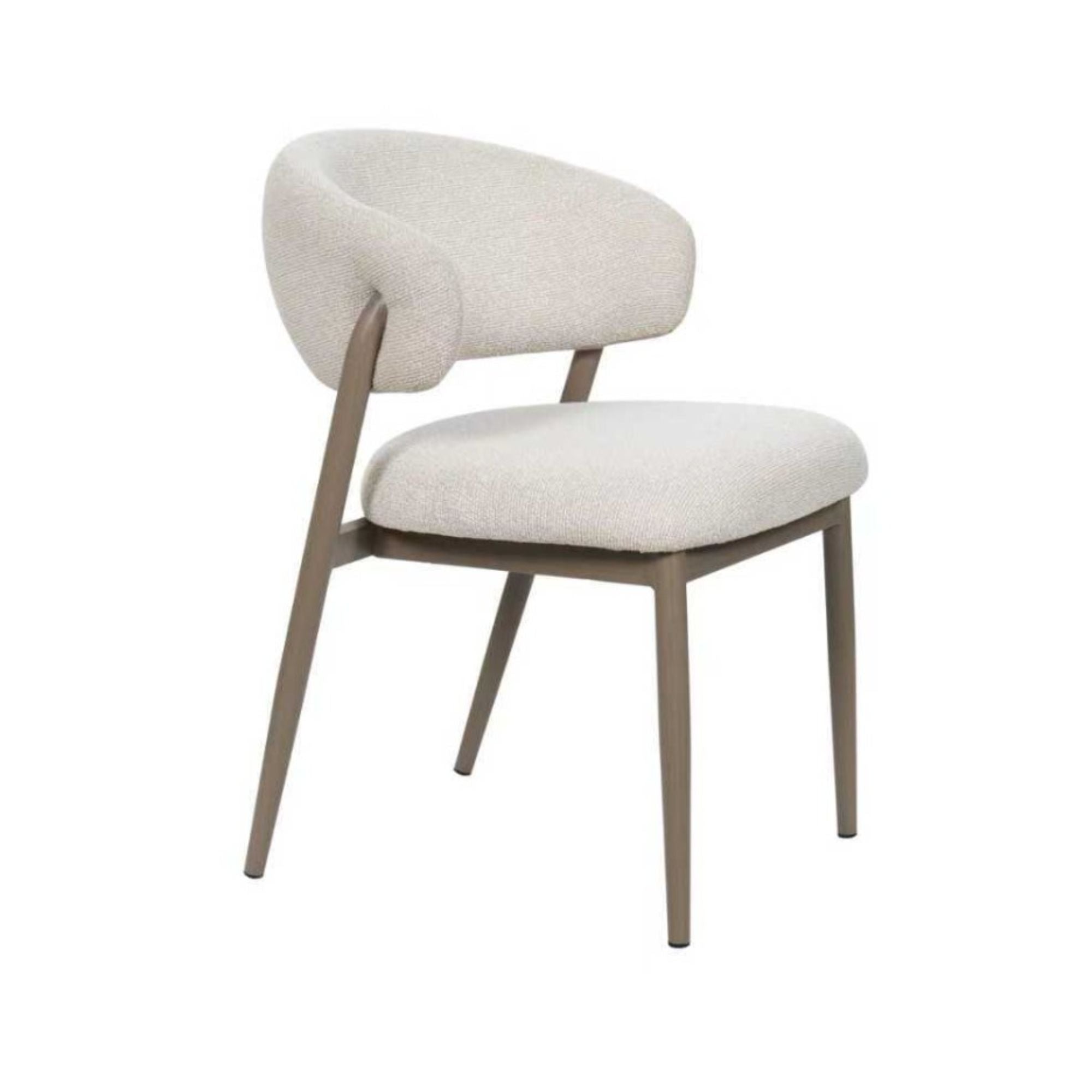 Set of two beige Linden dining chairs by Brassex, showcasing modern design with wooden legs and cushioned seats.