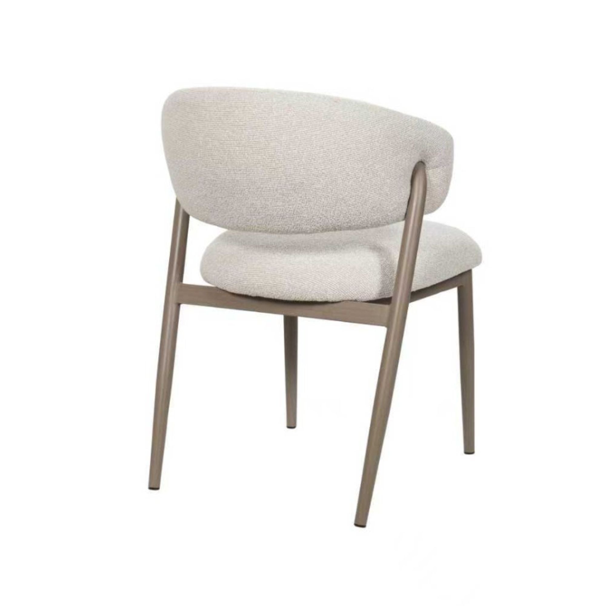 Pair of beige Linden dining chairs by Brassex, showcasing modern upholstered seating and wooden legs in a set of two.
