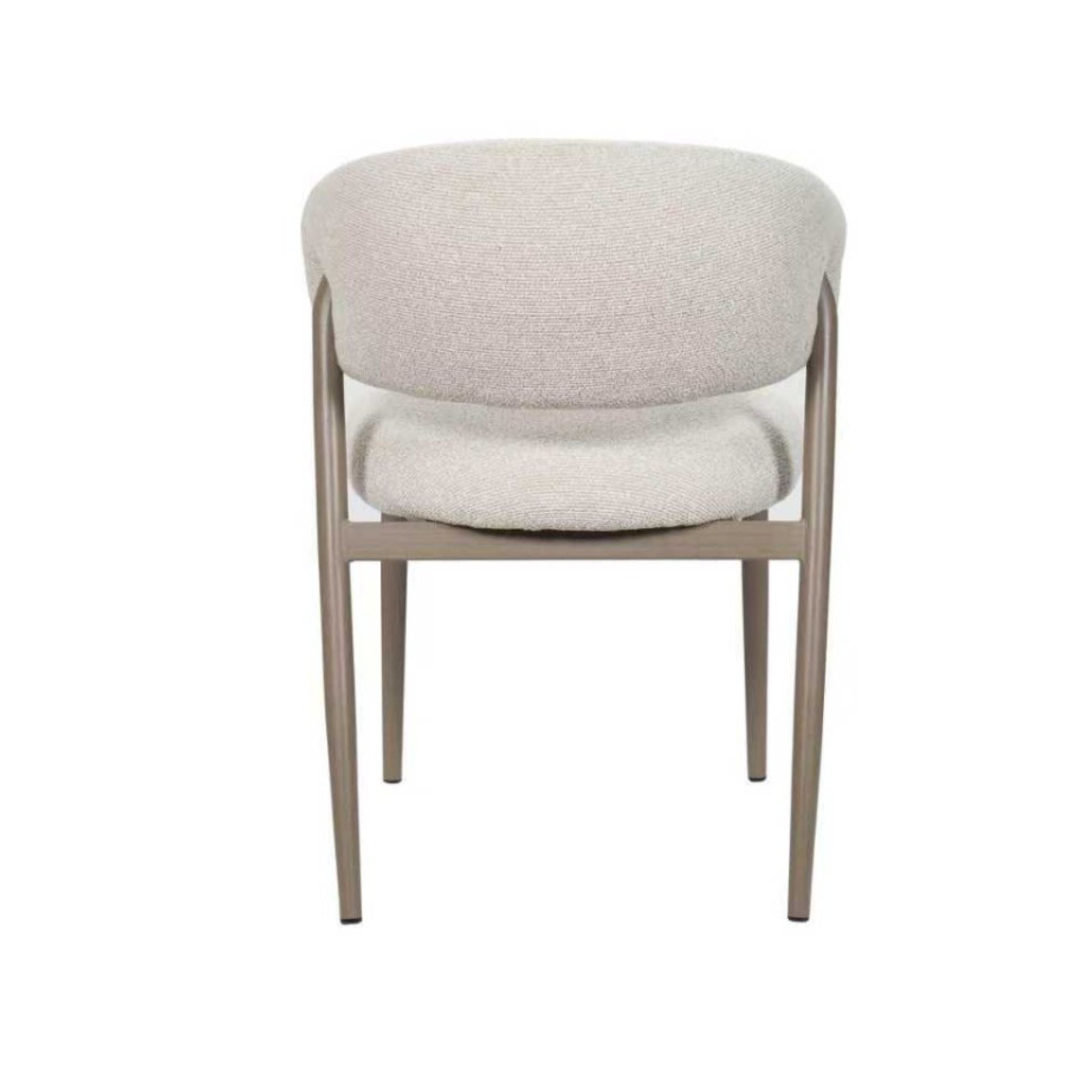 Pair of beige Linden dining chairs by Brassex, showcasing modern design with cushioned seats and sleek wooden legs.