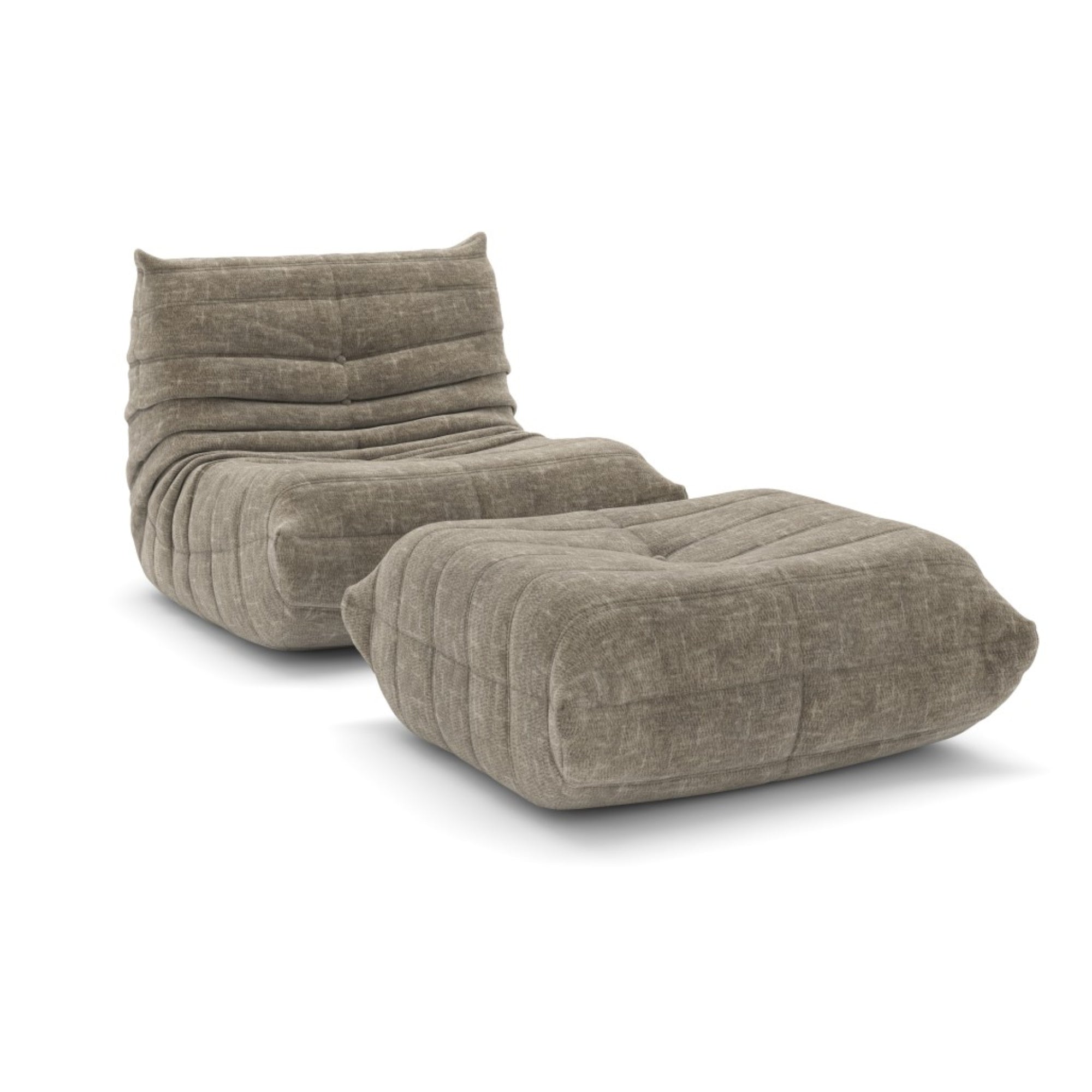 Armless Chair & Ottoman in Taupe 40716
