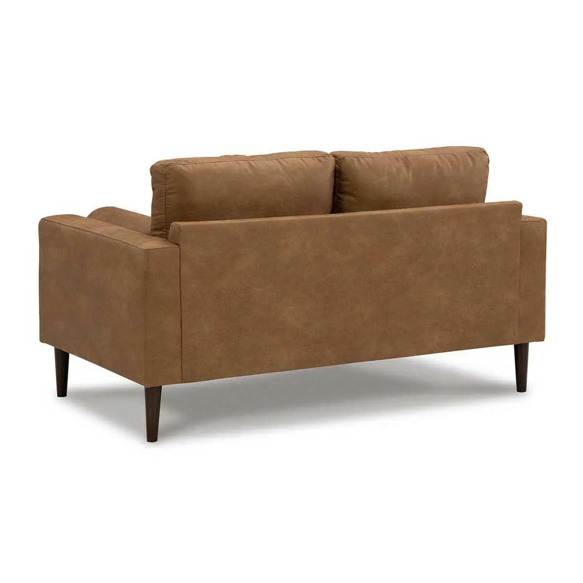 Ashley Telora caramel loveseat from Signature Design by Ashley, showing plush fabric, back cushions, and cozy seating.