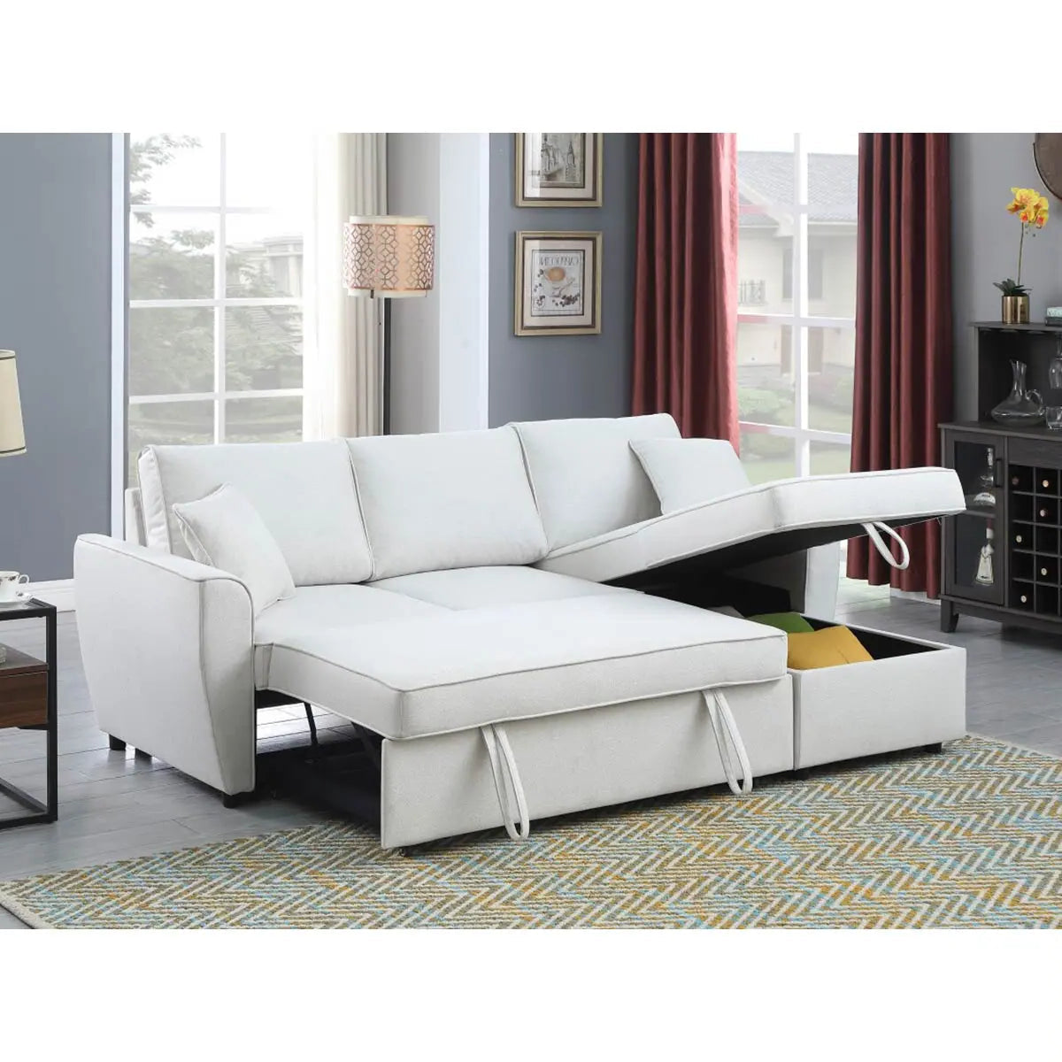 Sleeper Sofa Bed in Light Beige 4100.